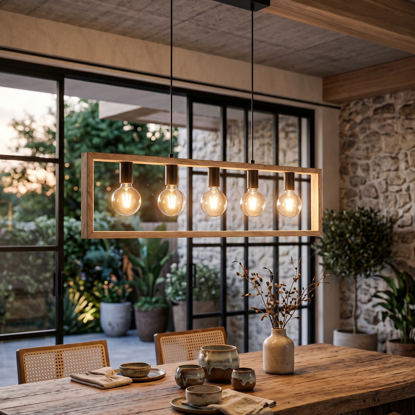 Lustra Suspendata Liniara Vintage LEMARA 5xE27 Premium