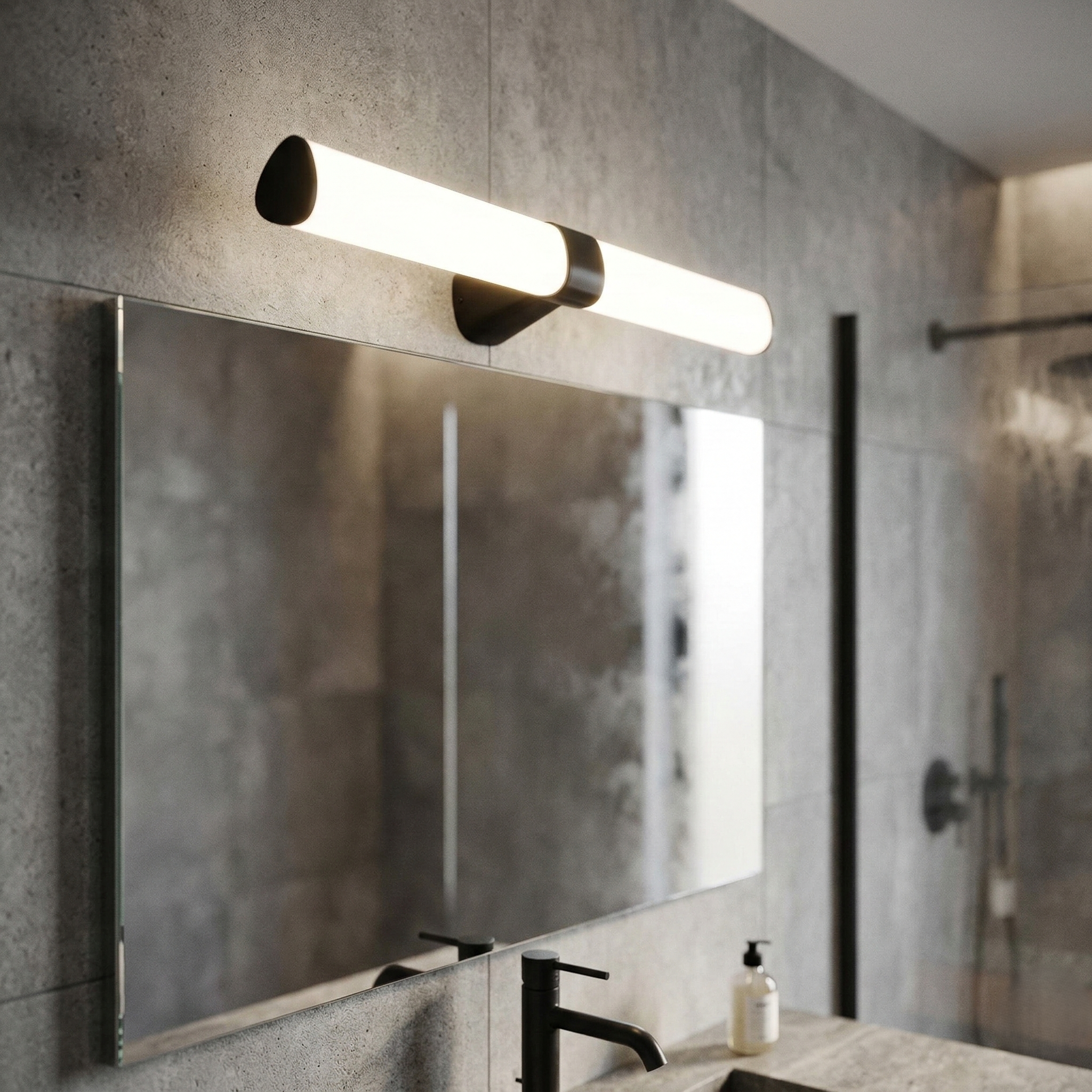 Aplica LED Baie 16W ORVIA Neagra 60cm 3 Lumini din Buton