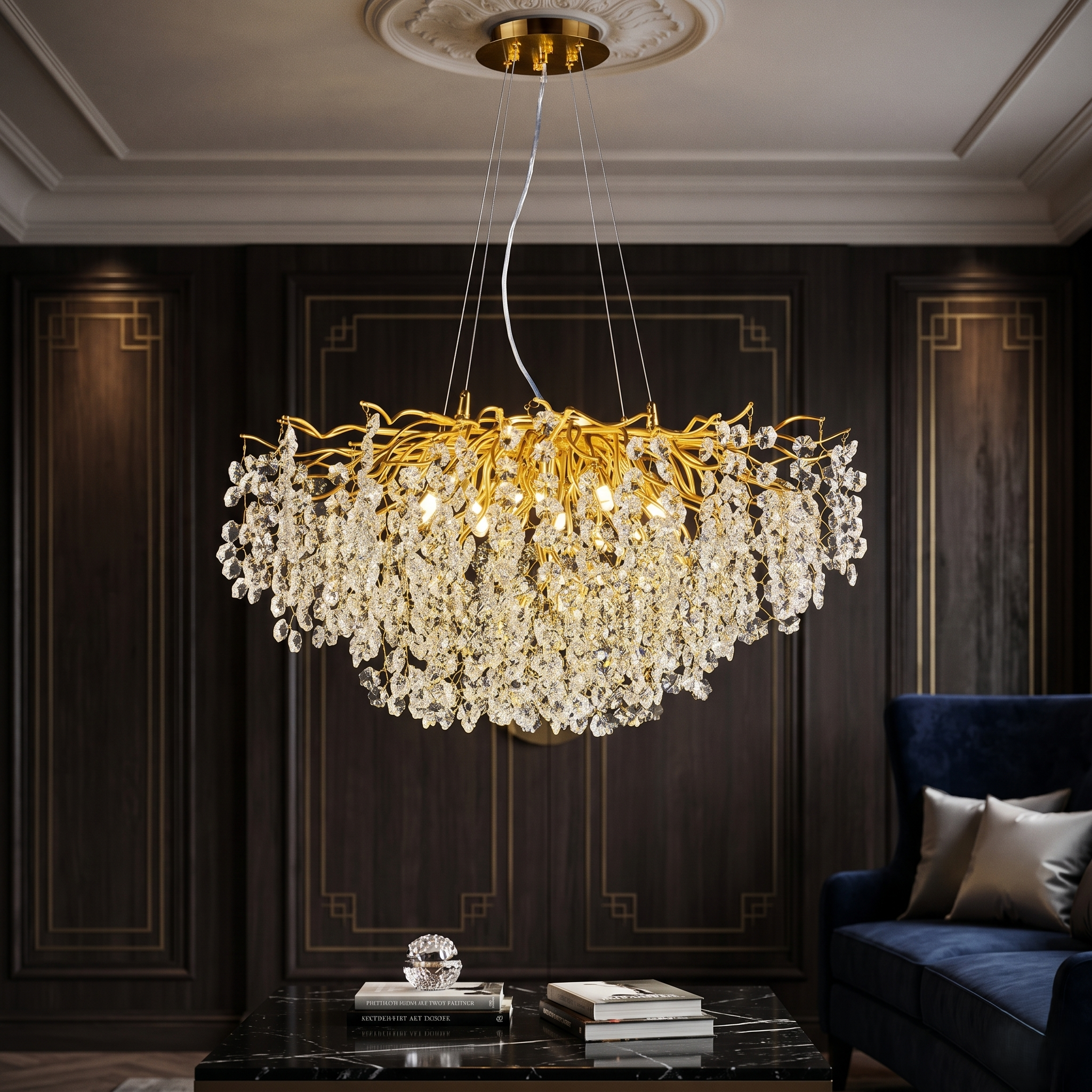 Candelabru Cristal LUXURY Golden Veliora 80CM