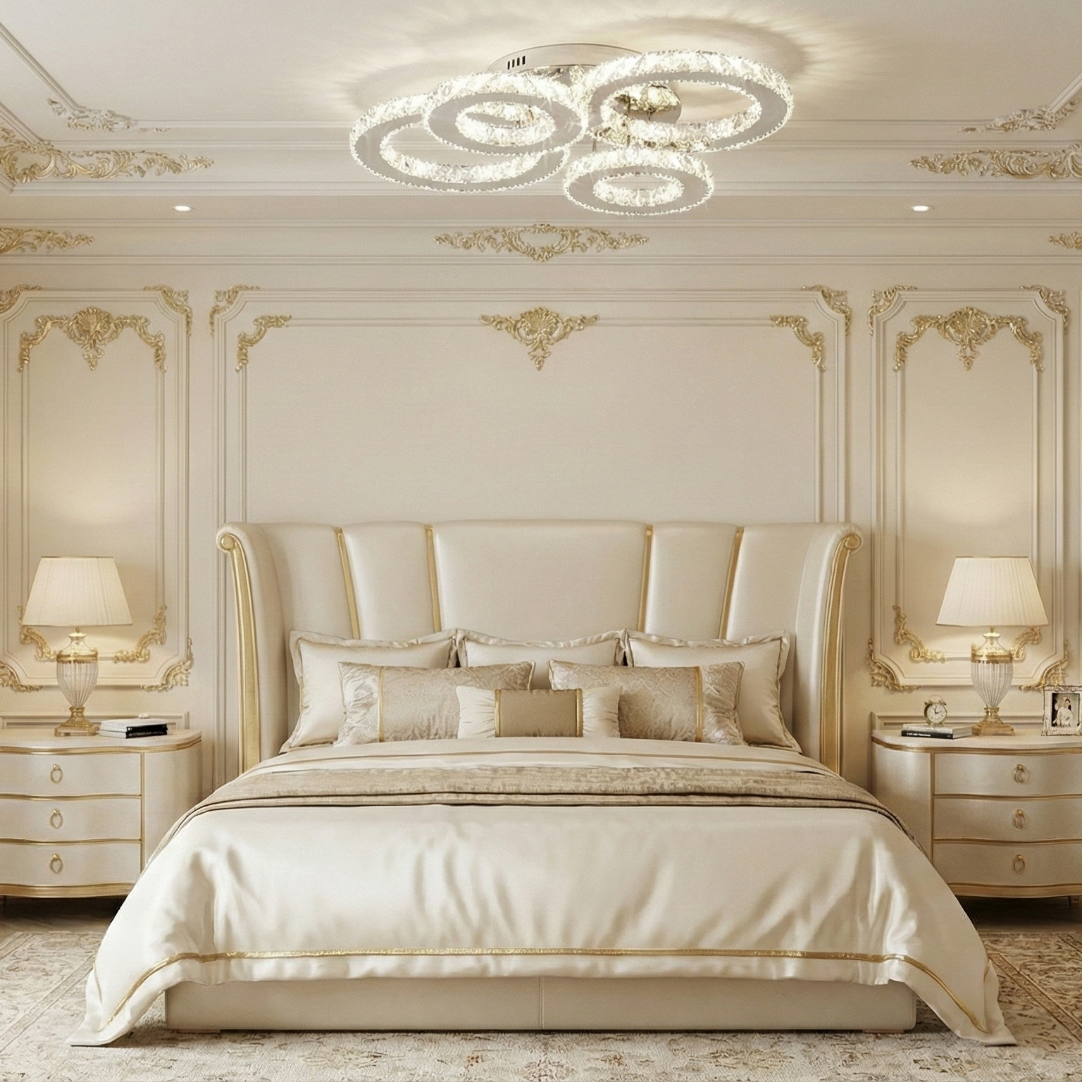 Lustra LED 2+2 CIRCLE Chrome Cristal Telecomanda Echivalent 400W