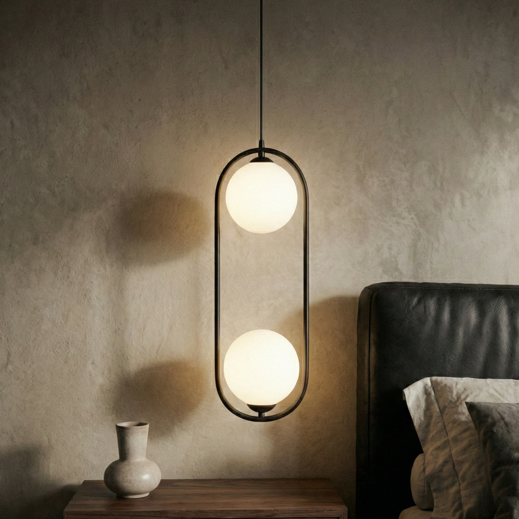 Pendul Nordic Two Moons Negru