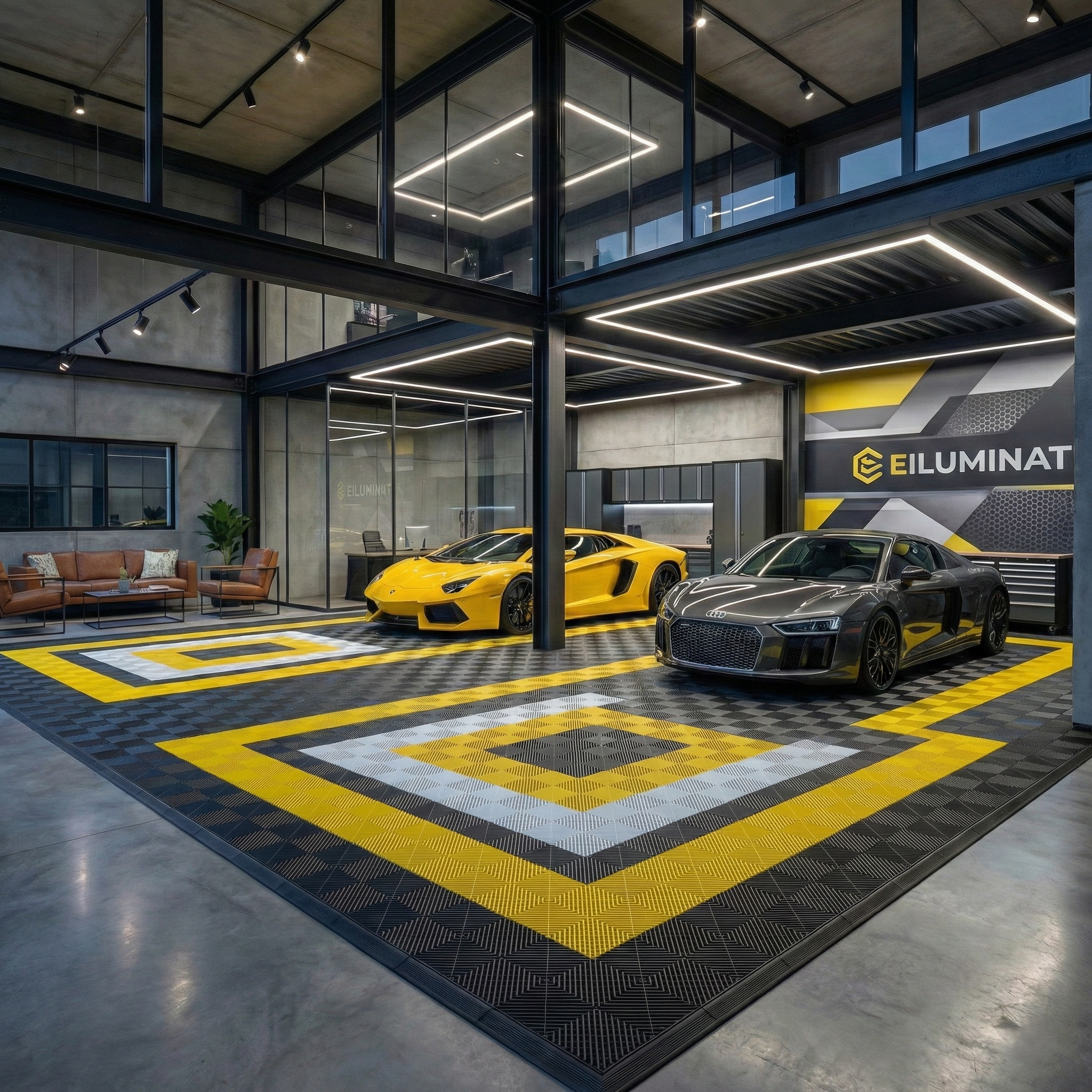 Pardoseala Modulara Verde Din Polipropilena Rezistenta la 8 Tone 40x40CM