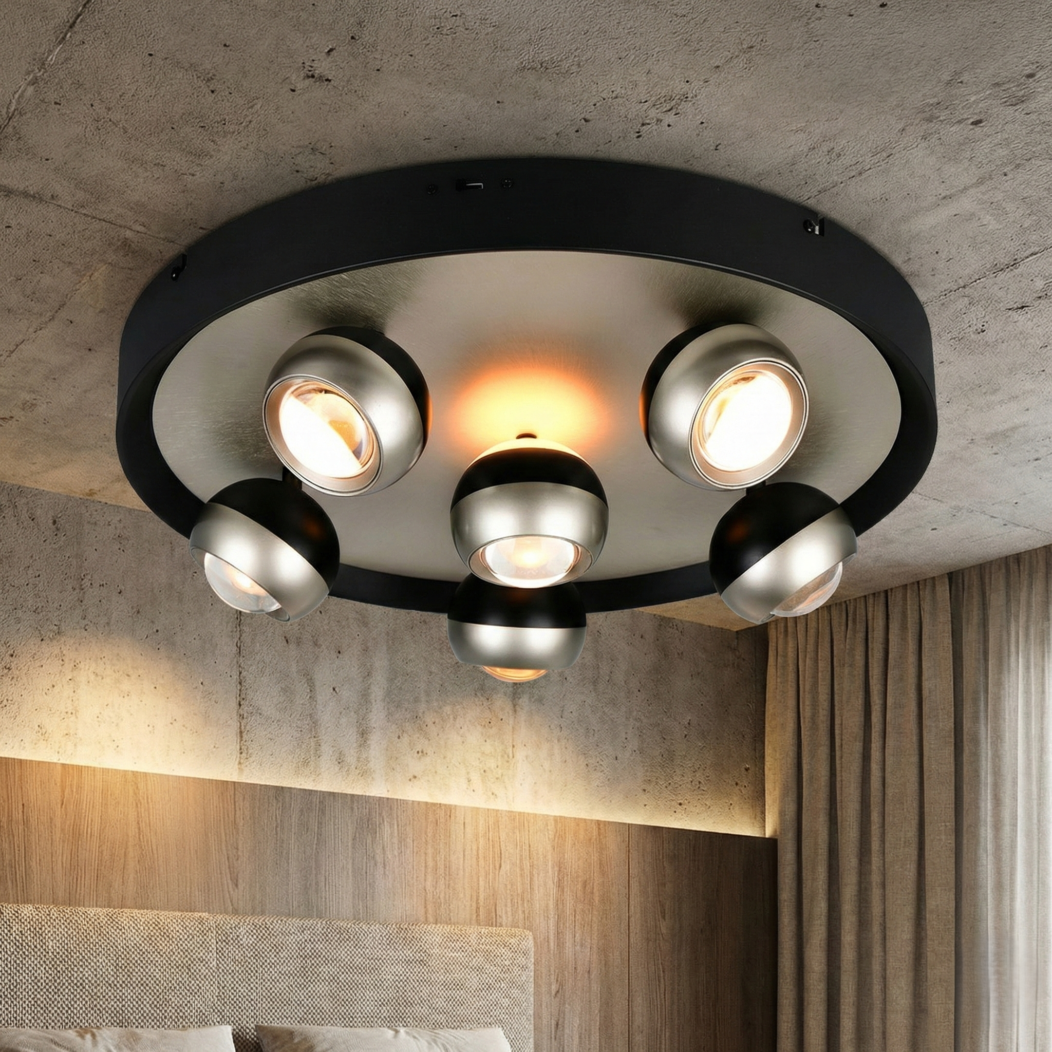 Lustra LED Premium SILVER ORBIT Echivalent 500W