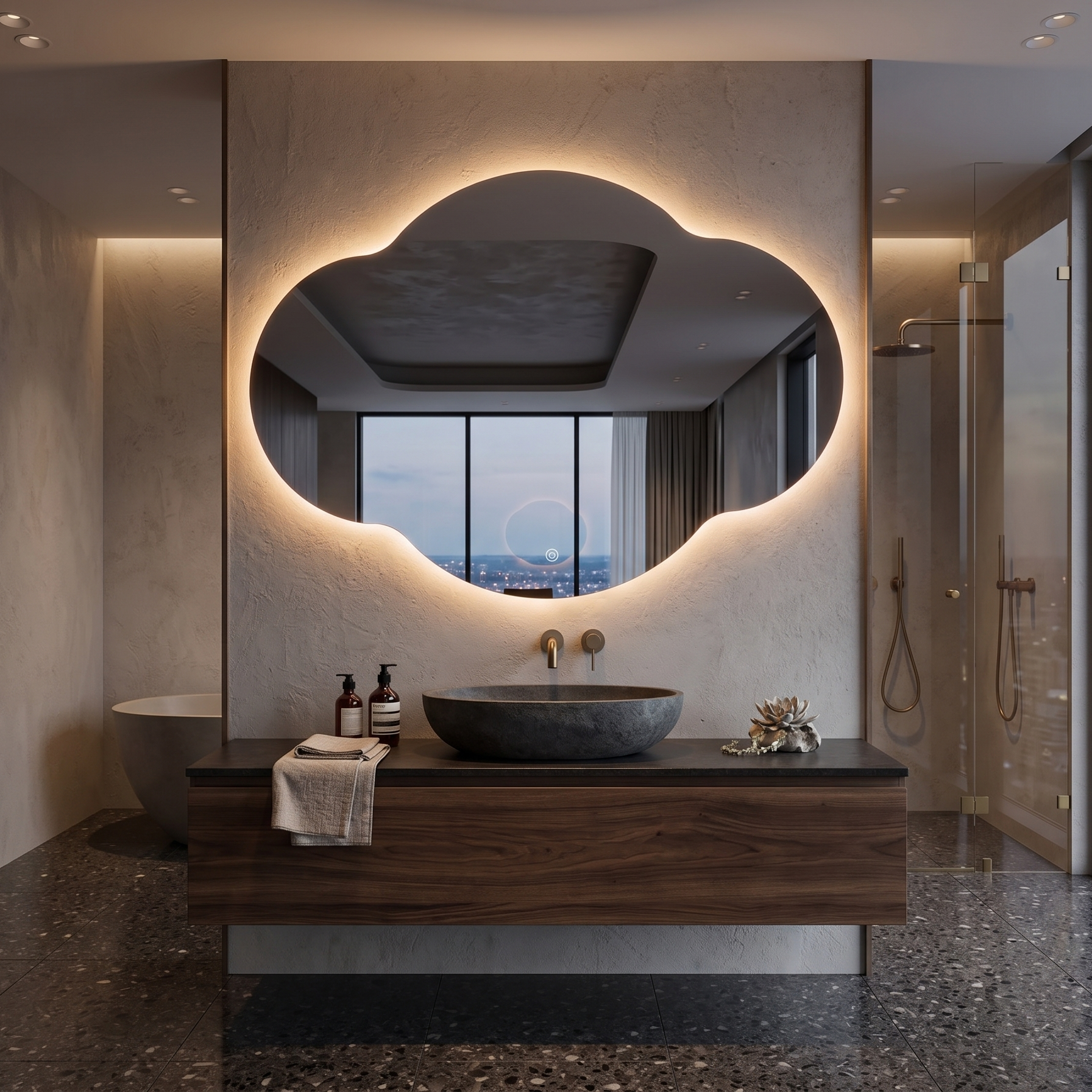 Oglinda LED Frameless GRAND SELENE 110x90CM 3 Lumini si Touch