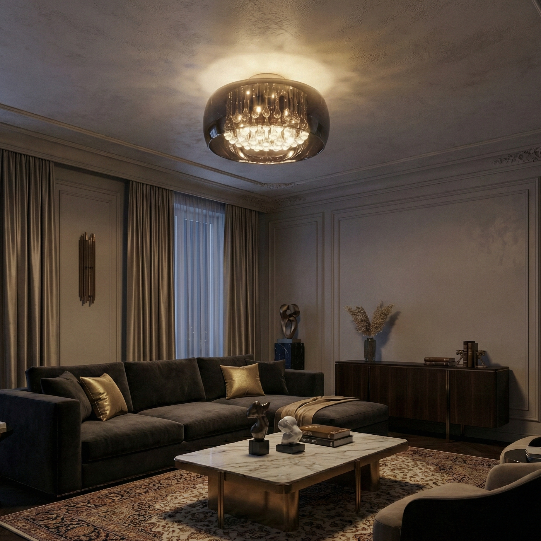 Lustra Aplicata Luxury OBSIDIAN 50cm