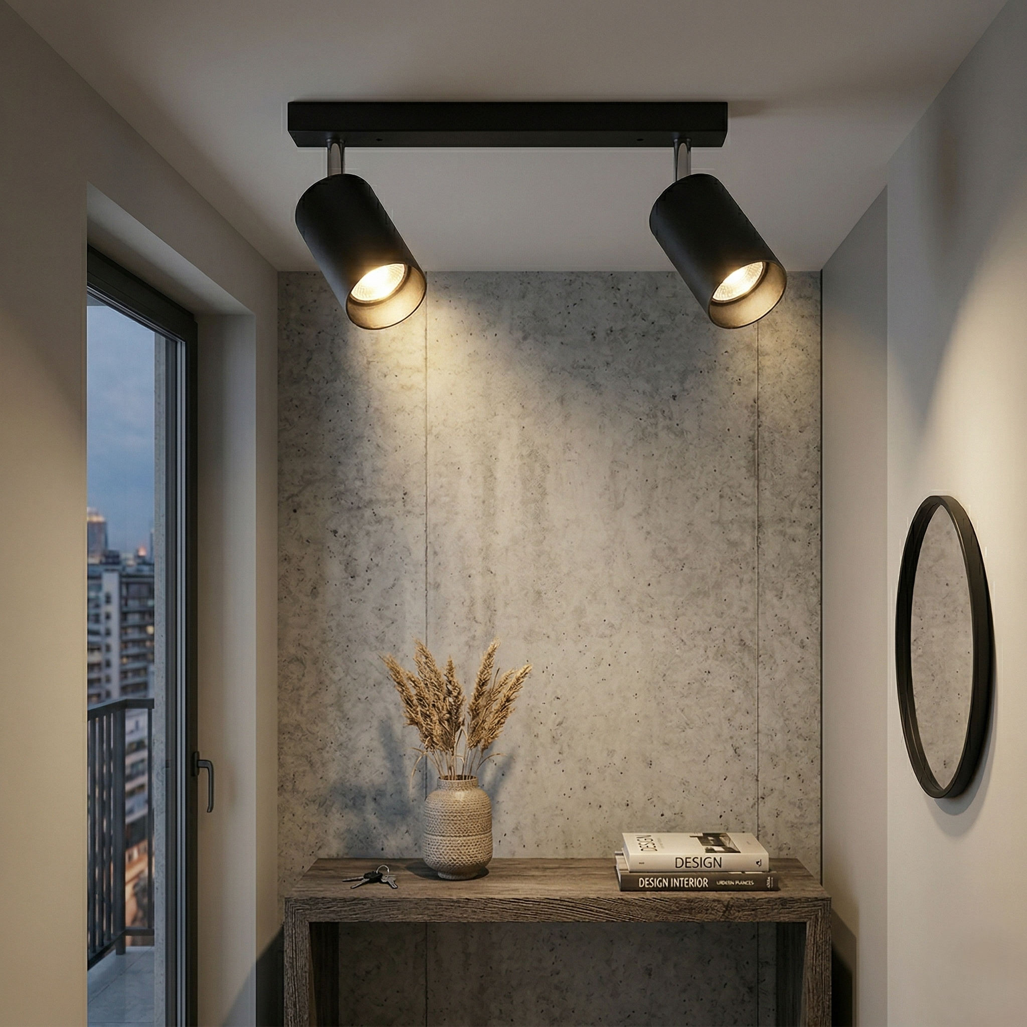 Spot Liniar Vector Line 2xGU10 Reglabil Negru