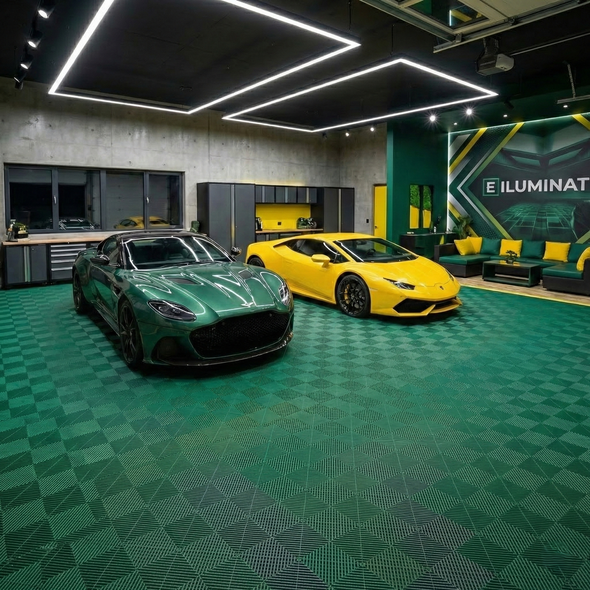 Pardoseala Modulara Albastra Din Polipropilena Rezistenta la 8 Tone 40x40CM