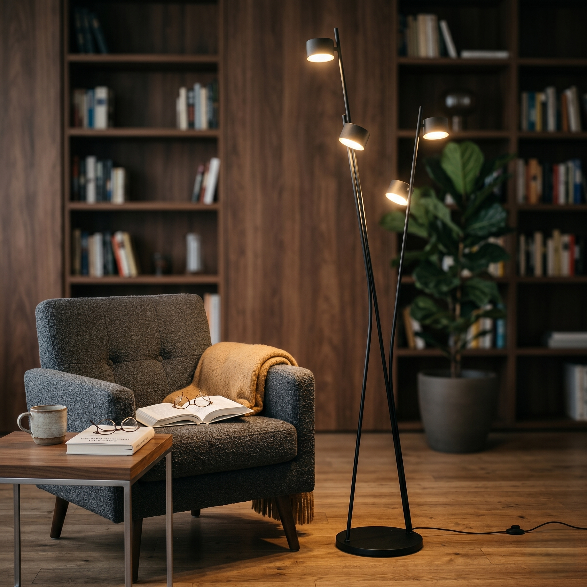 Lampadar Decorativ Premium CODA Negru 4xGX53