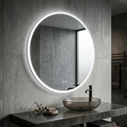 Oglinda LED Rotunda 80cm FRAMELESS, Dezaburire, Touch si 3 Lumini