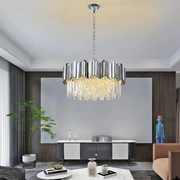 Candelabru Cristal GLORY SILVER 50CM Cu Lant