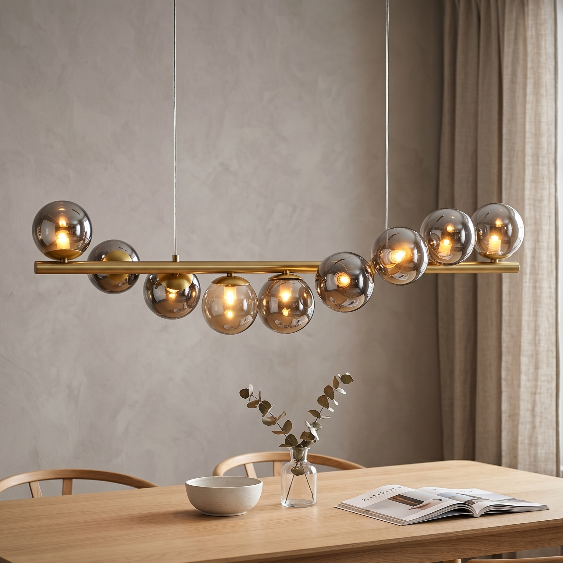 Lustra Abajur Fumuriu GOLD Liniara DX220-9