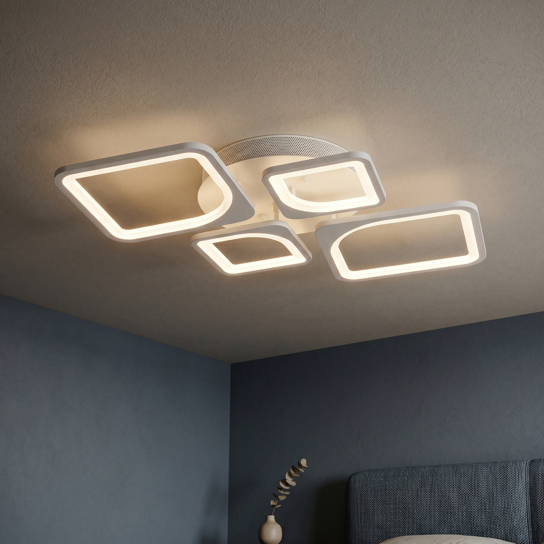 Lustra LED 2+2 DIAMOND White Echivalent 500W Telecomanda