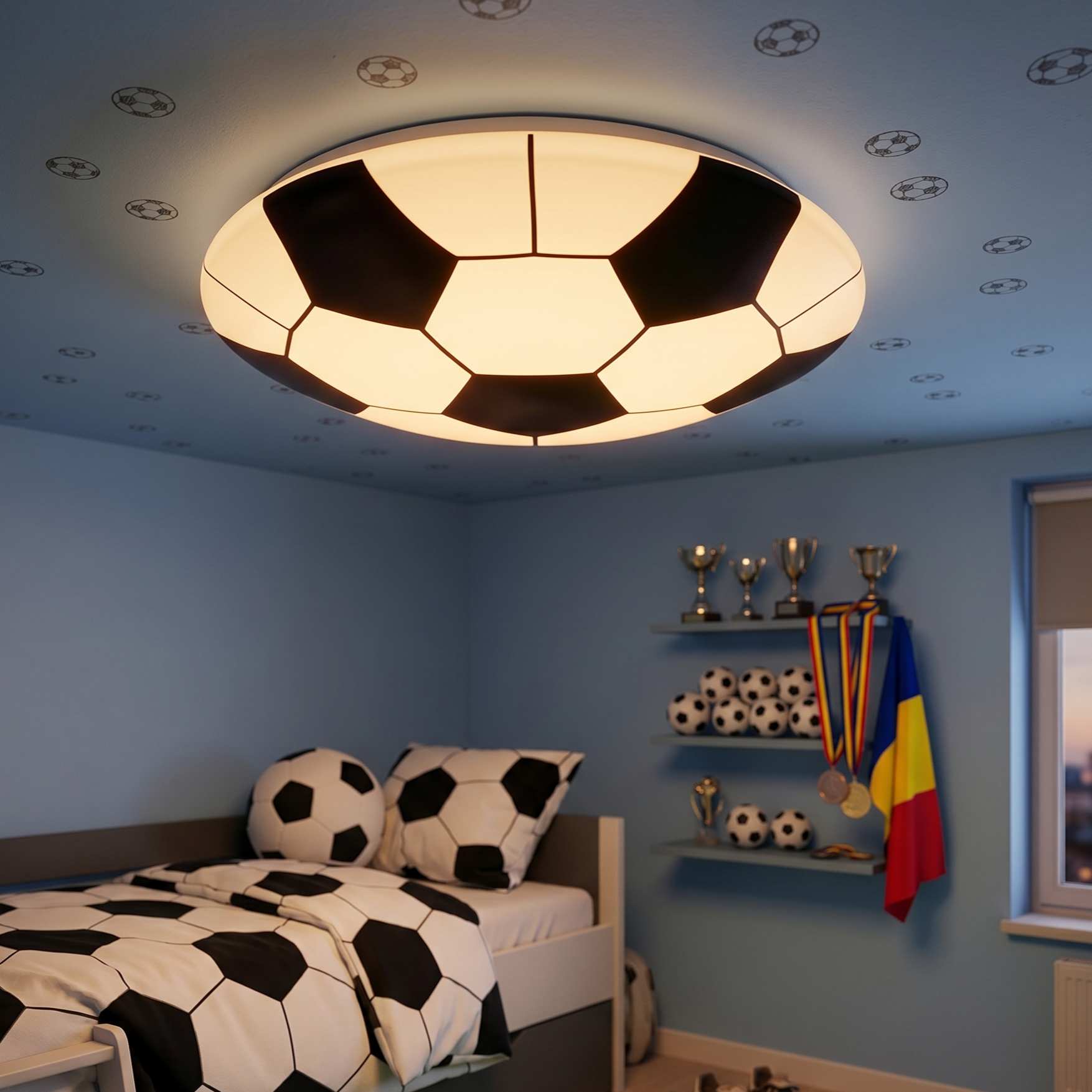 Lustra LED Minge de Fotbal 36CM Echivalent 100W