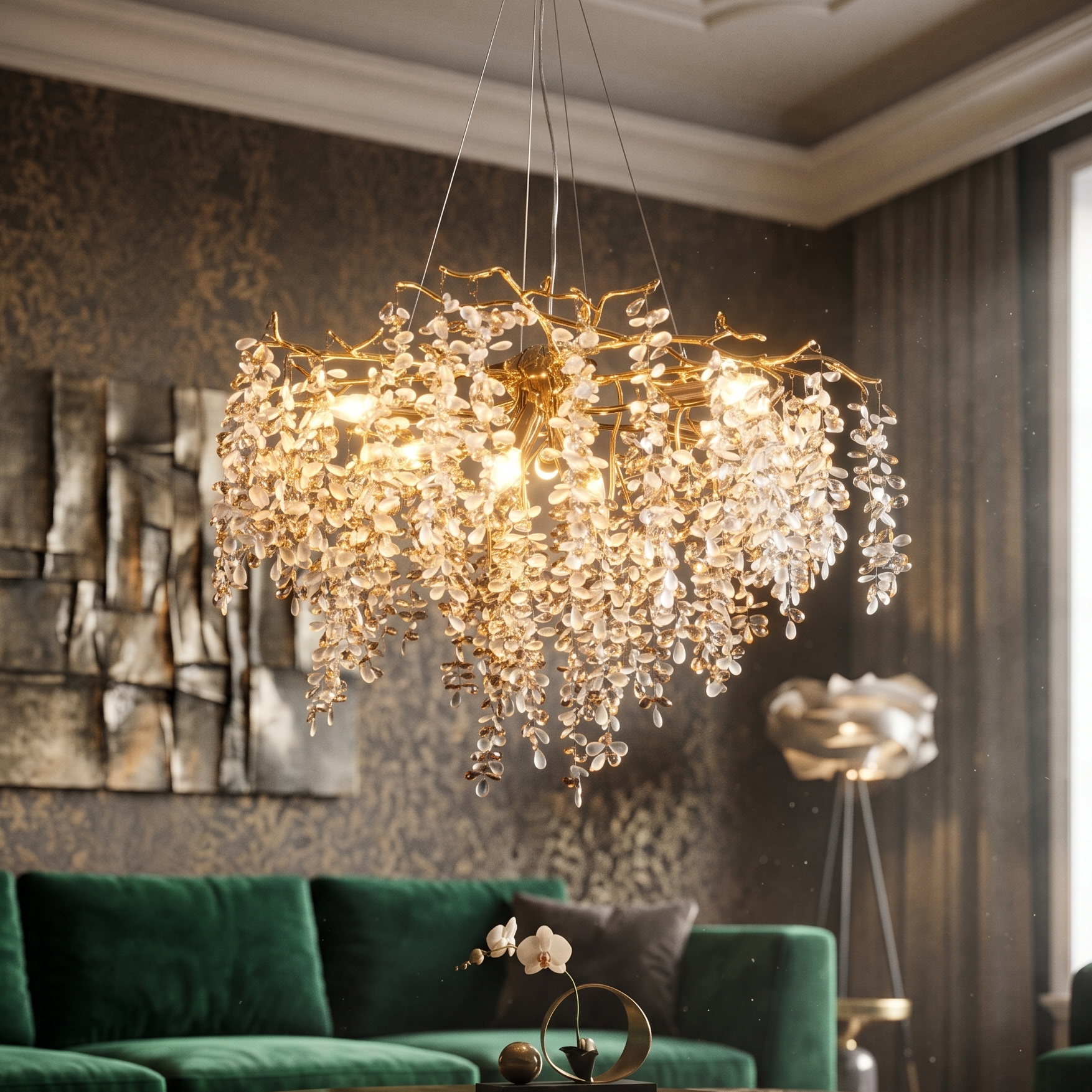 Candelabru Cristal LUXURY Golden Grapes 80CM