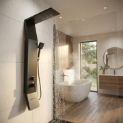 Panou de Dus Premium Black SoftStone - Masaj, 130CM