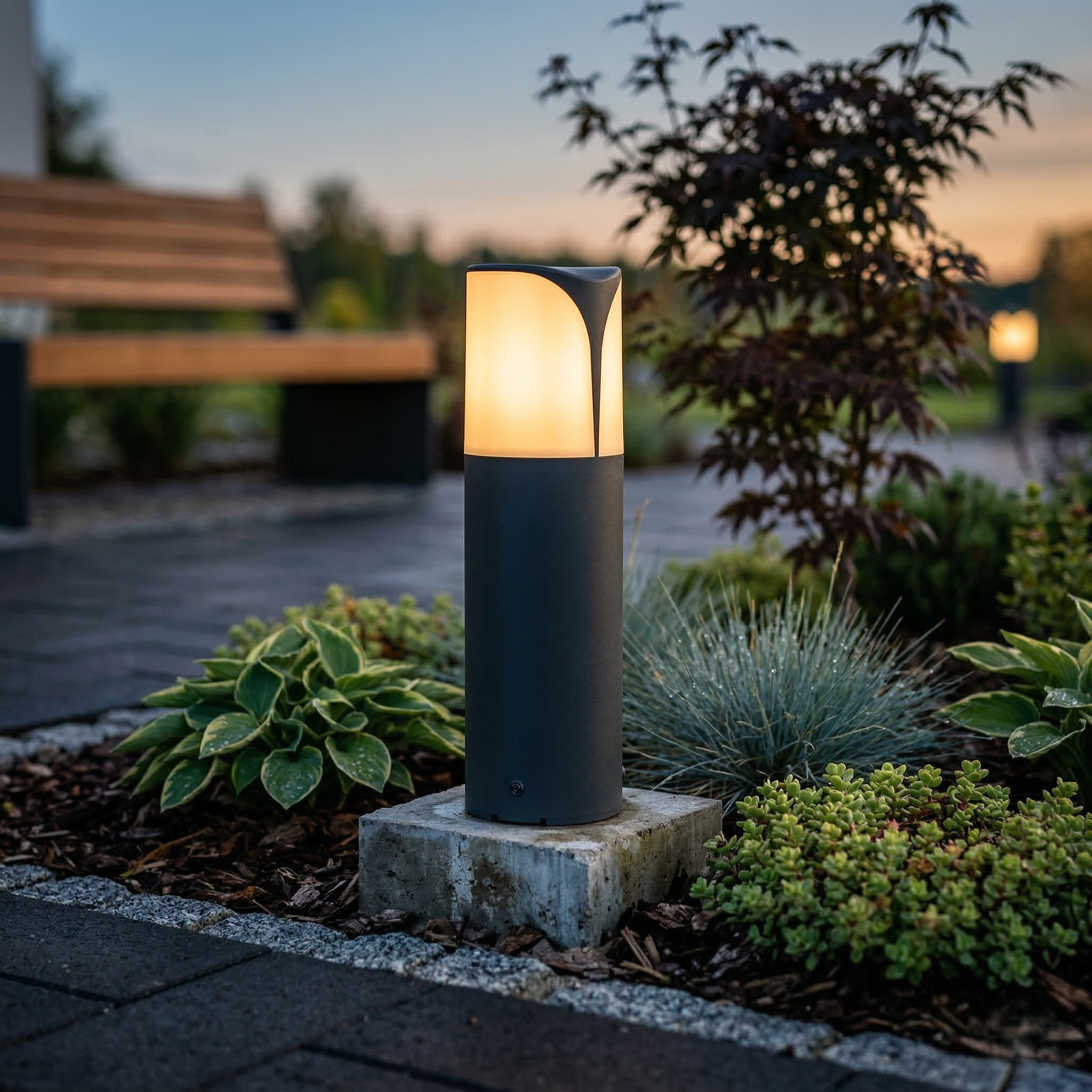 Stalp de iluminat exterior LIORA 1xE27 30CM