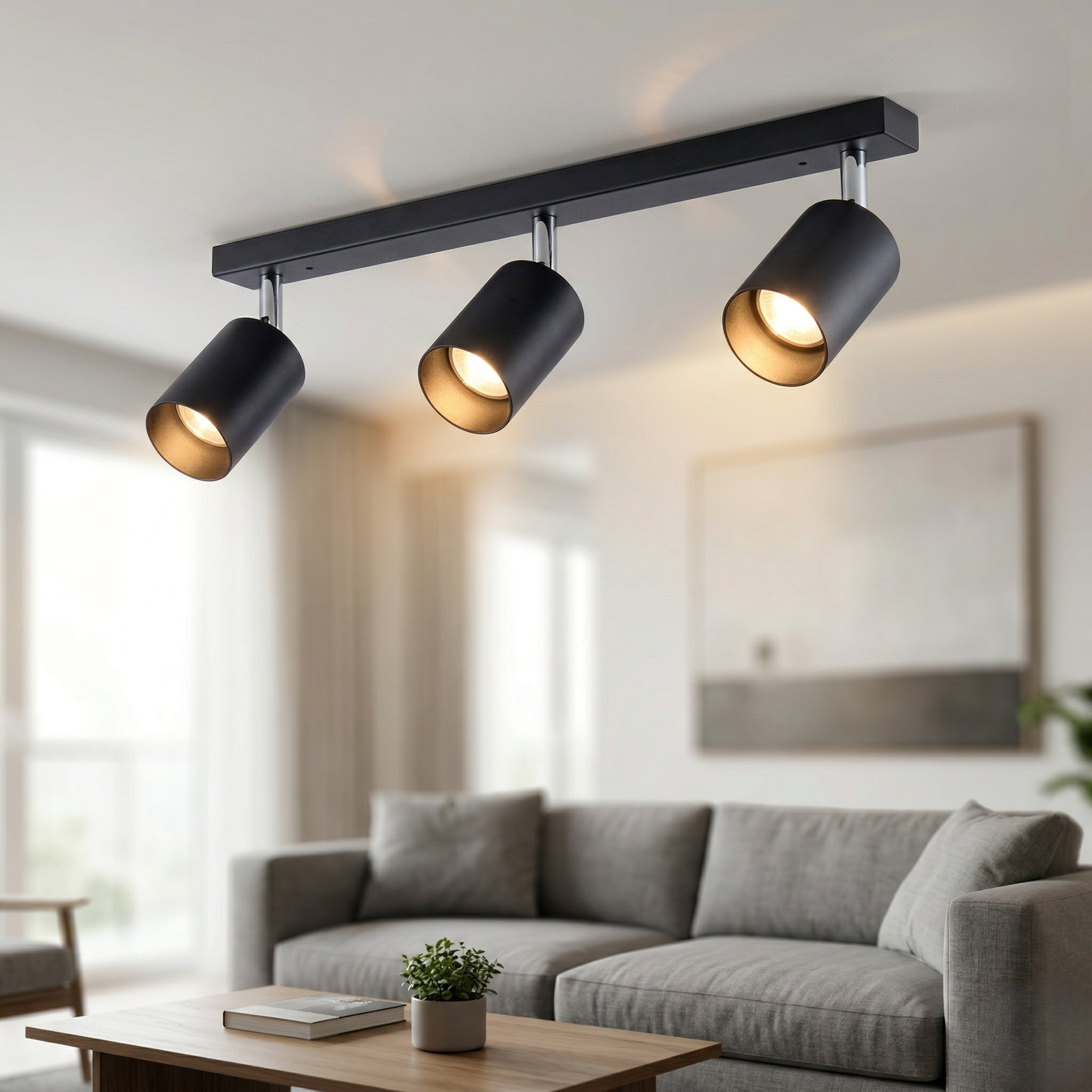 Spot Liniar Vector Line 3xGU10 Reglabil Negru