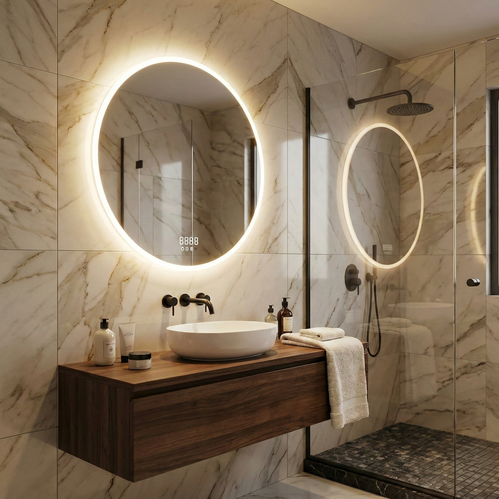 Oglinda LED SERAVINO 80CM Functie Dezaburire, Senzor, 3 Lumini