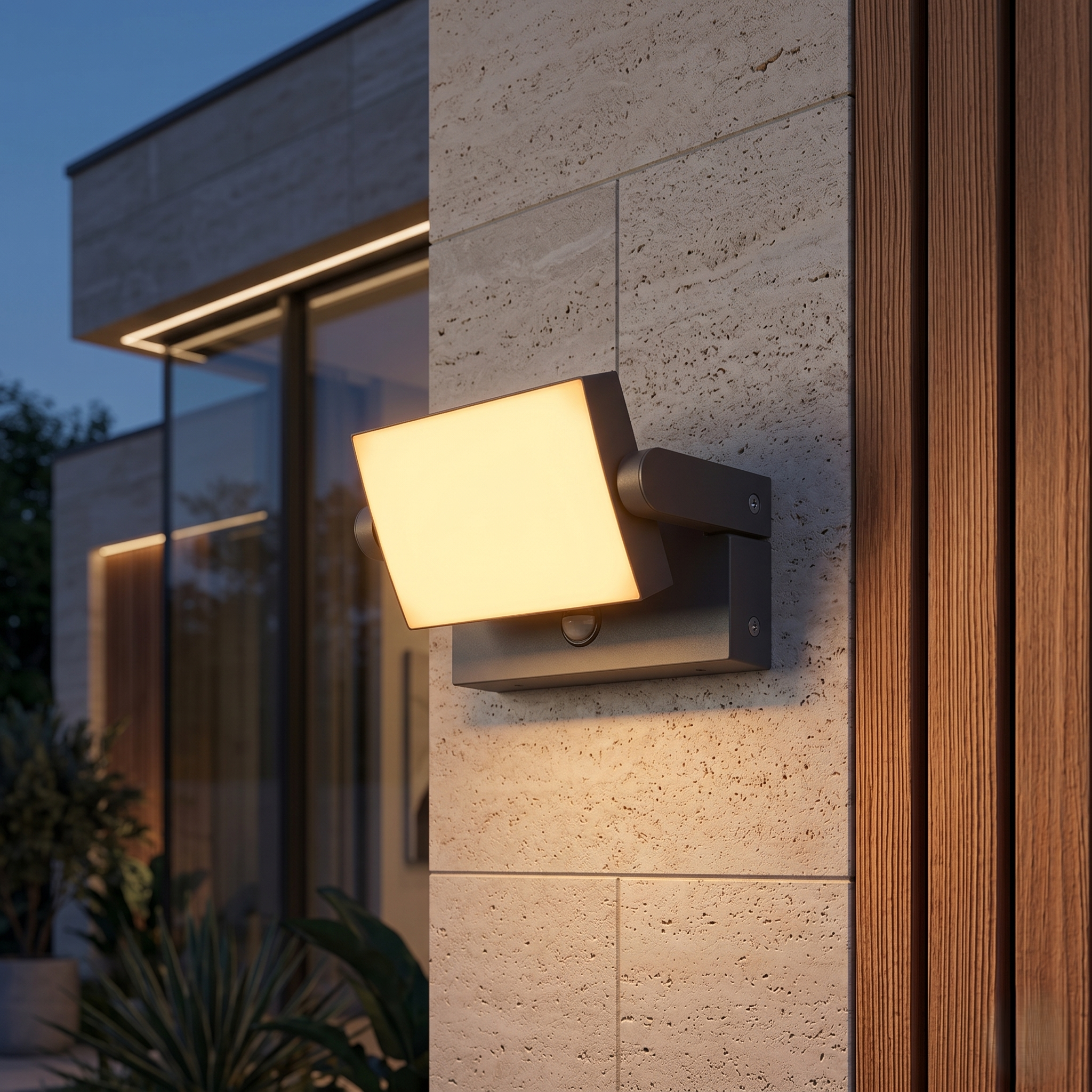 Aplica Exterior LED Premium KANSAS 10W 3000K 1000lm cu Senzor
