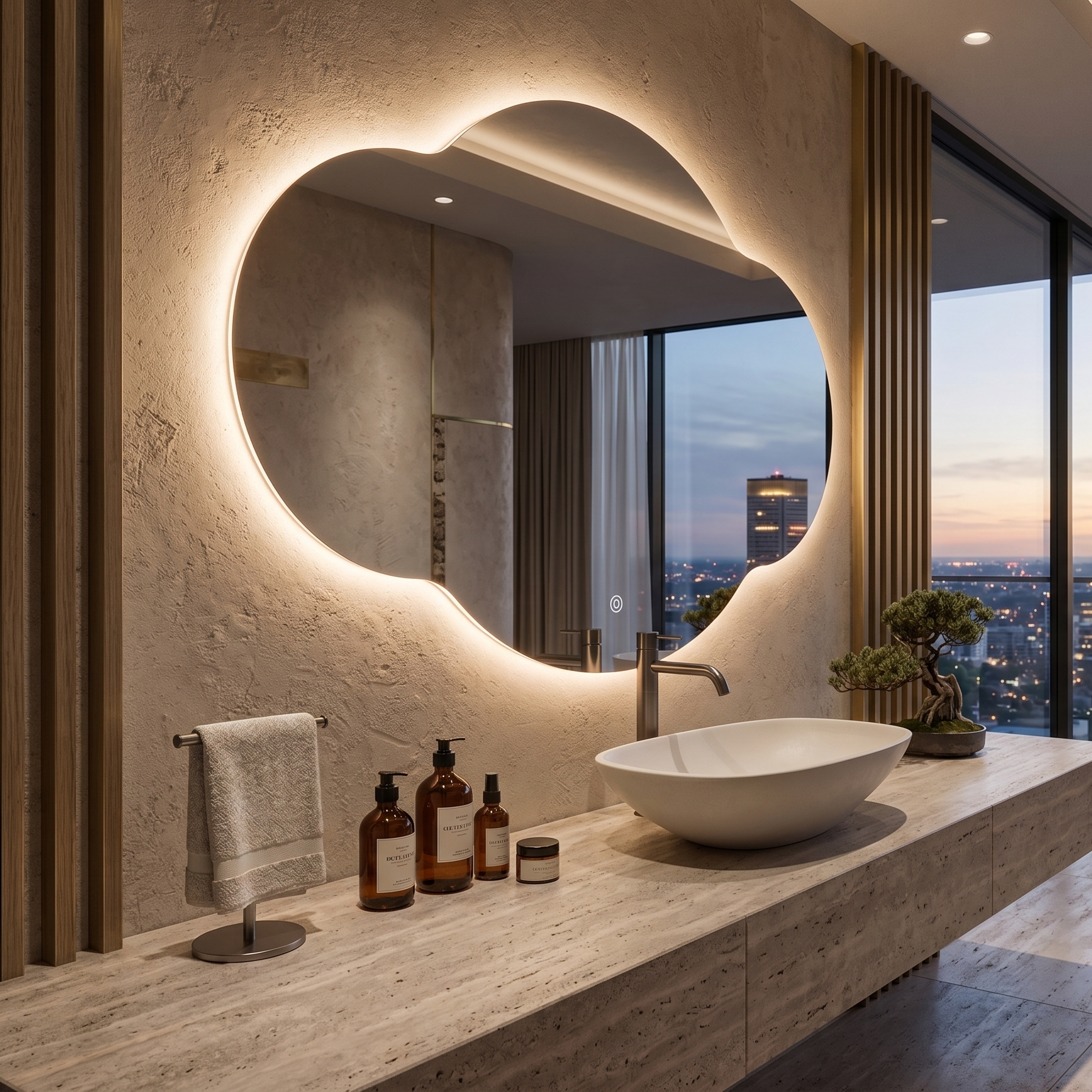 Oglinda LED Frameless GRAND SELENE 110x90CM 3 Lumini si Touch