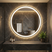 Oglinda LED BASILORA 80CM Functie Dezaburire, Ceas, Senzor, 3 Lumini