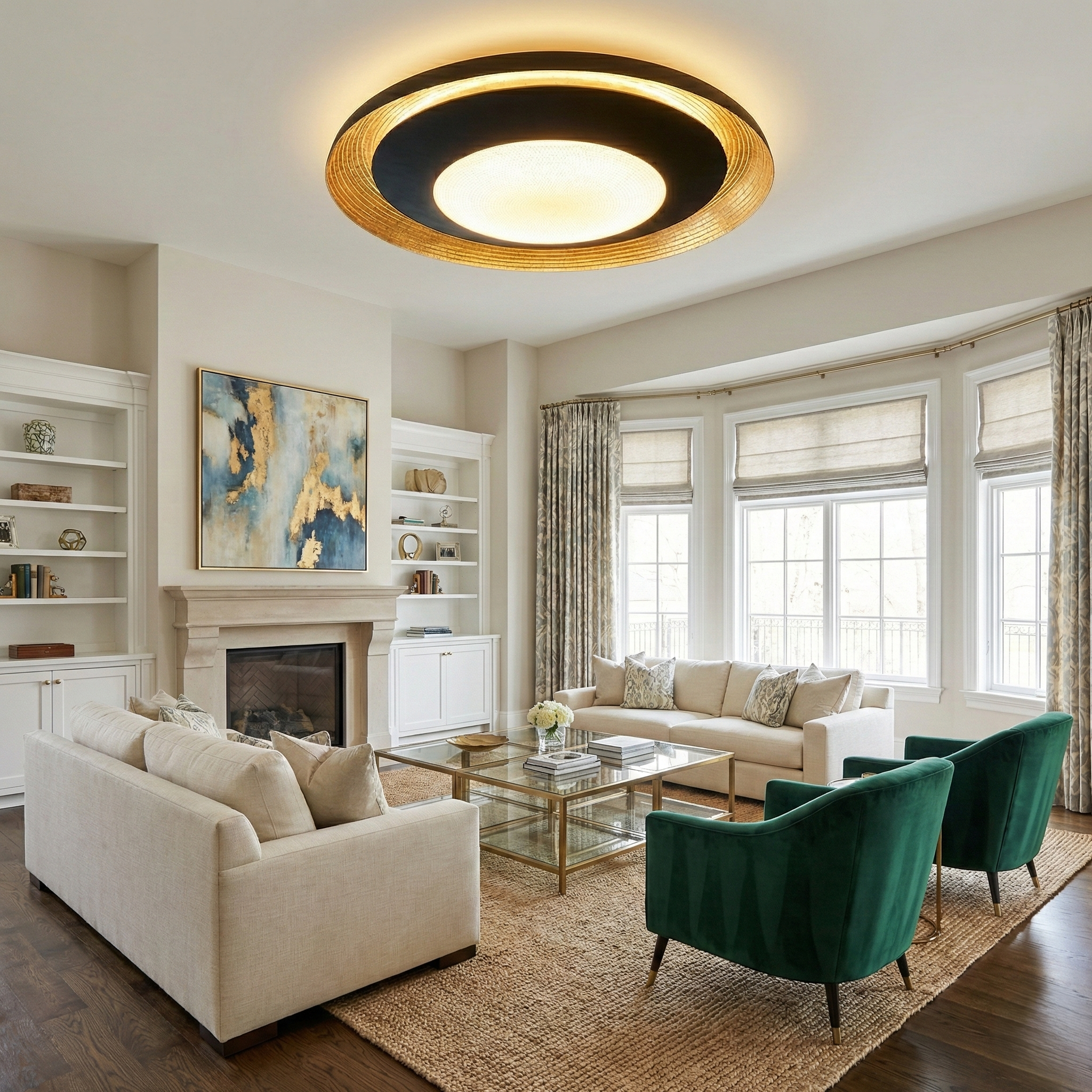 Plafonieră LED Premium CANICOSA 2 77cm Echivalent 500W Telecomanda