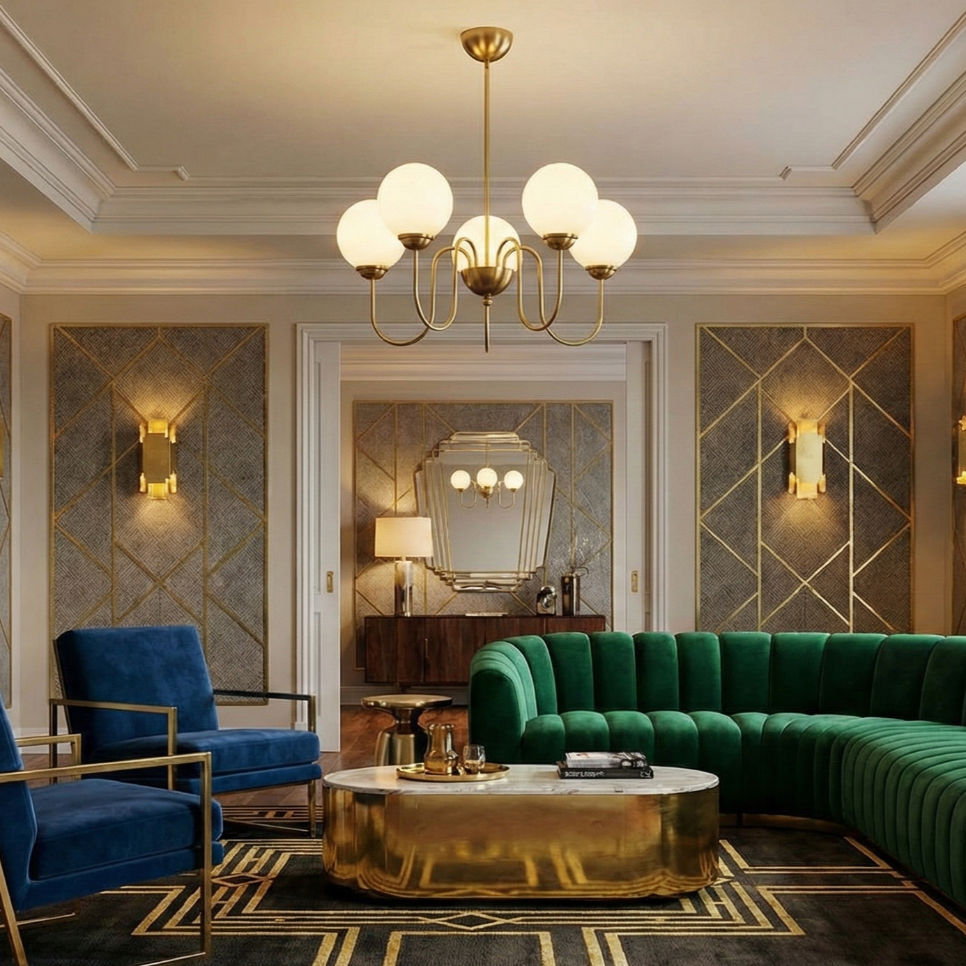 Lustra Abajur LOMA GOLD 5XE27