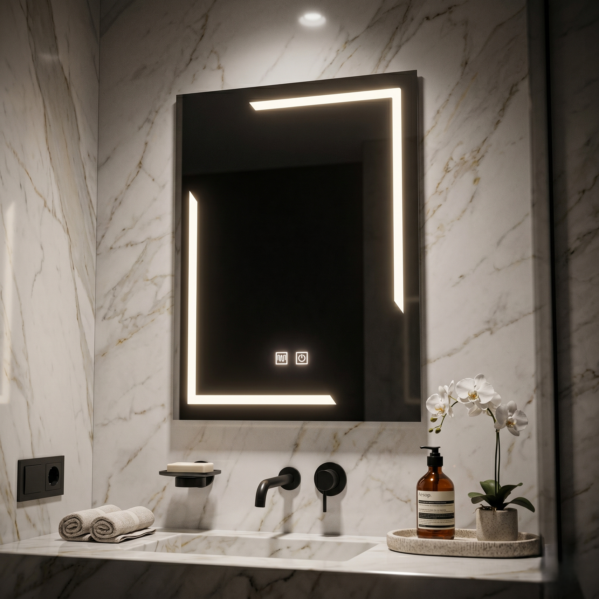 Oglinda LED 60x80cm Functie Dezaburire si Touch E38S