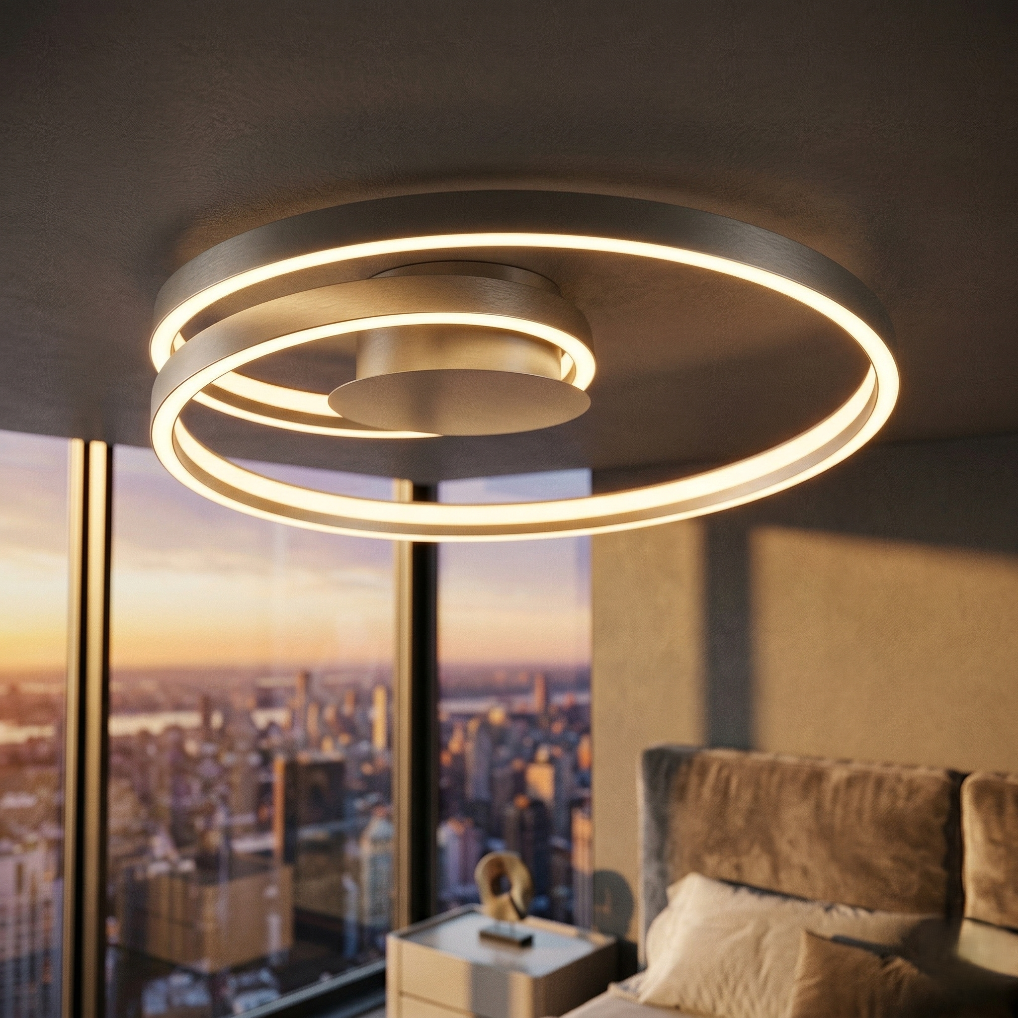 Lustra LED Aplicata Ciola Silver CINQUE Premium Echivalent 500W