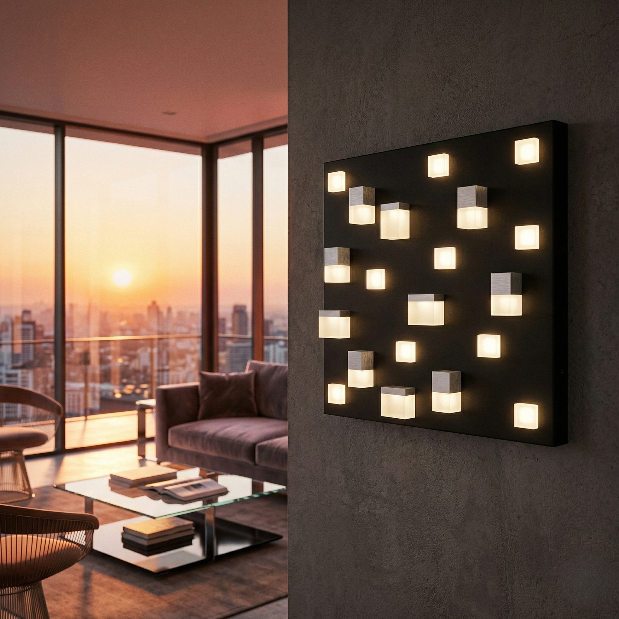 Aplica LED Civeto Black 45CM CINQUE Premium