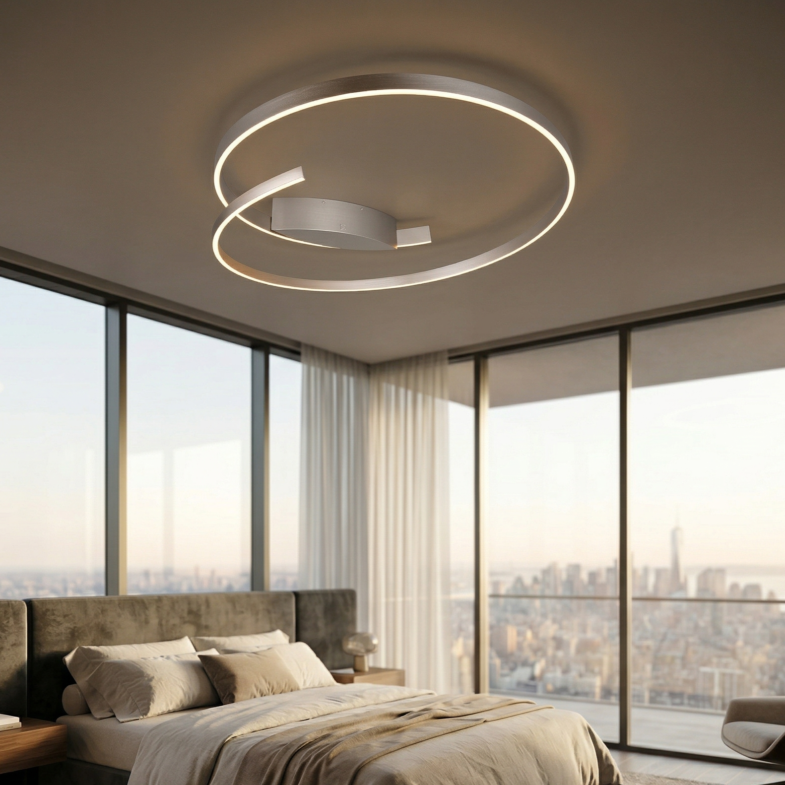 Lustra LED Aplicata Cinardi Silver CINQUE Premium Echivalent 700W