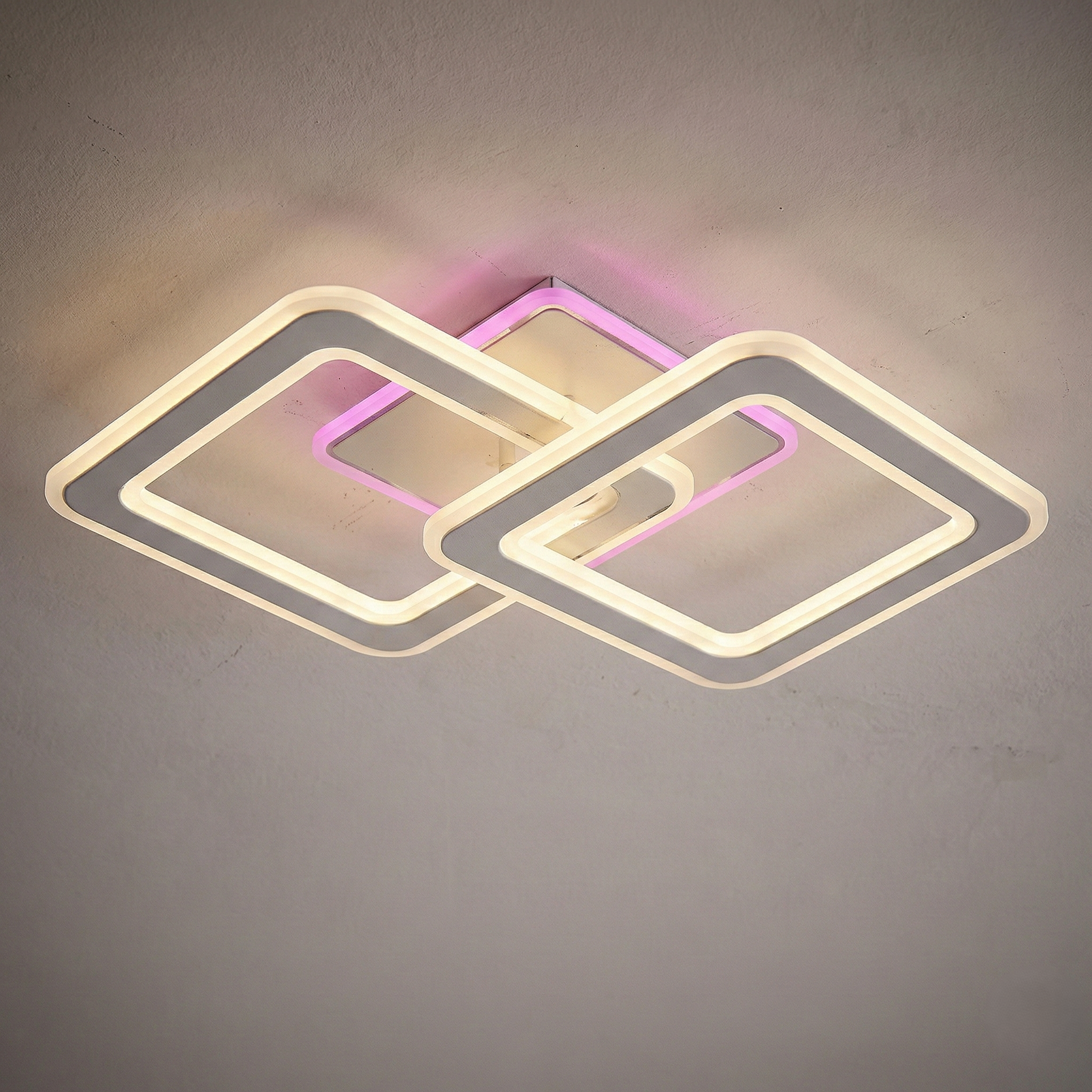 Lustra LED Two Square GRIDLINE Alba RGB Echivalent 500W Telecomanda