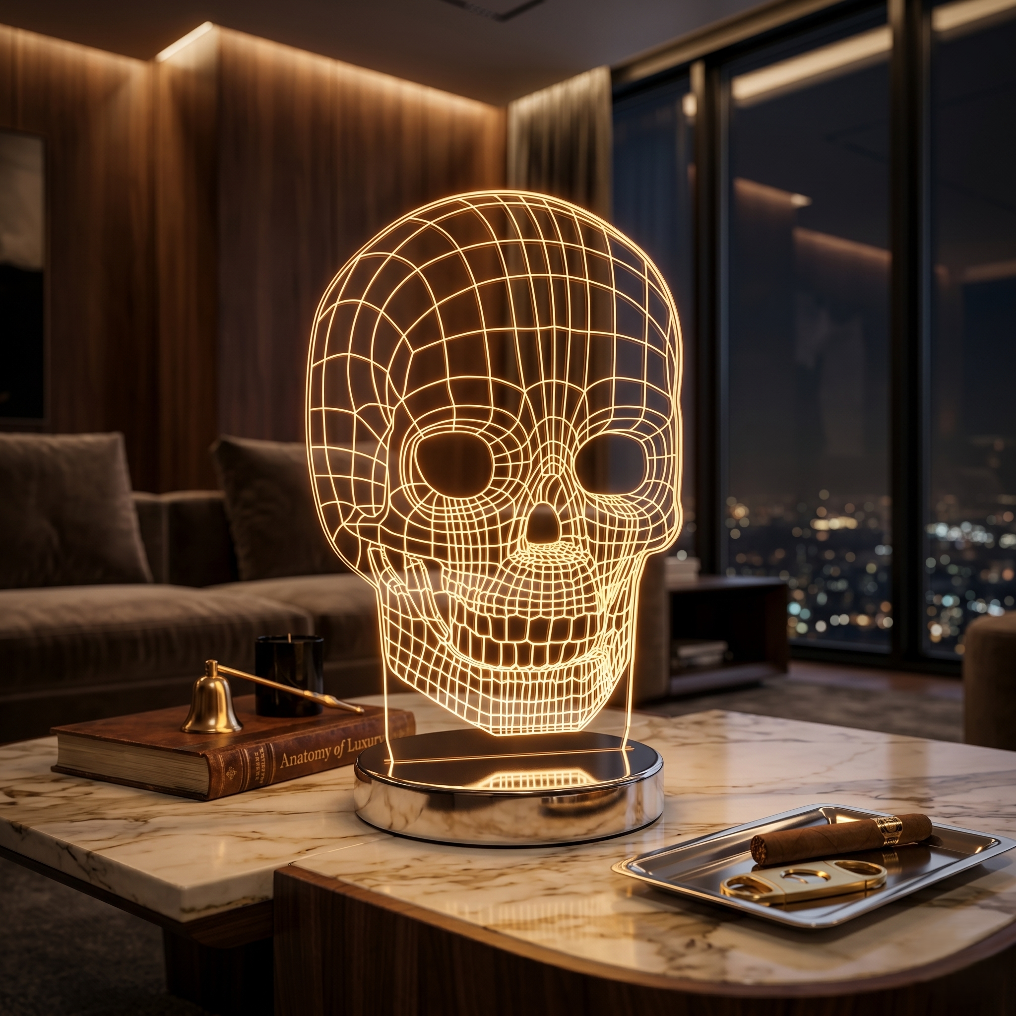Veioza LED Decorativa Premium Chrome SKULL