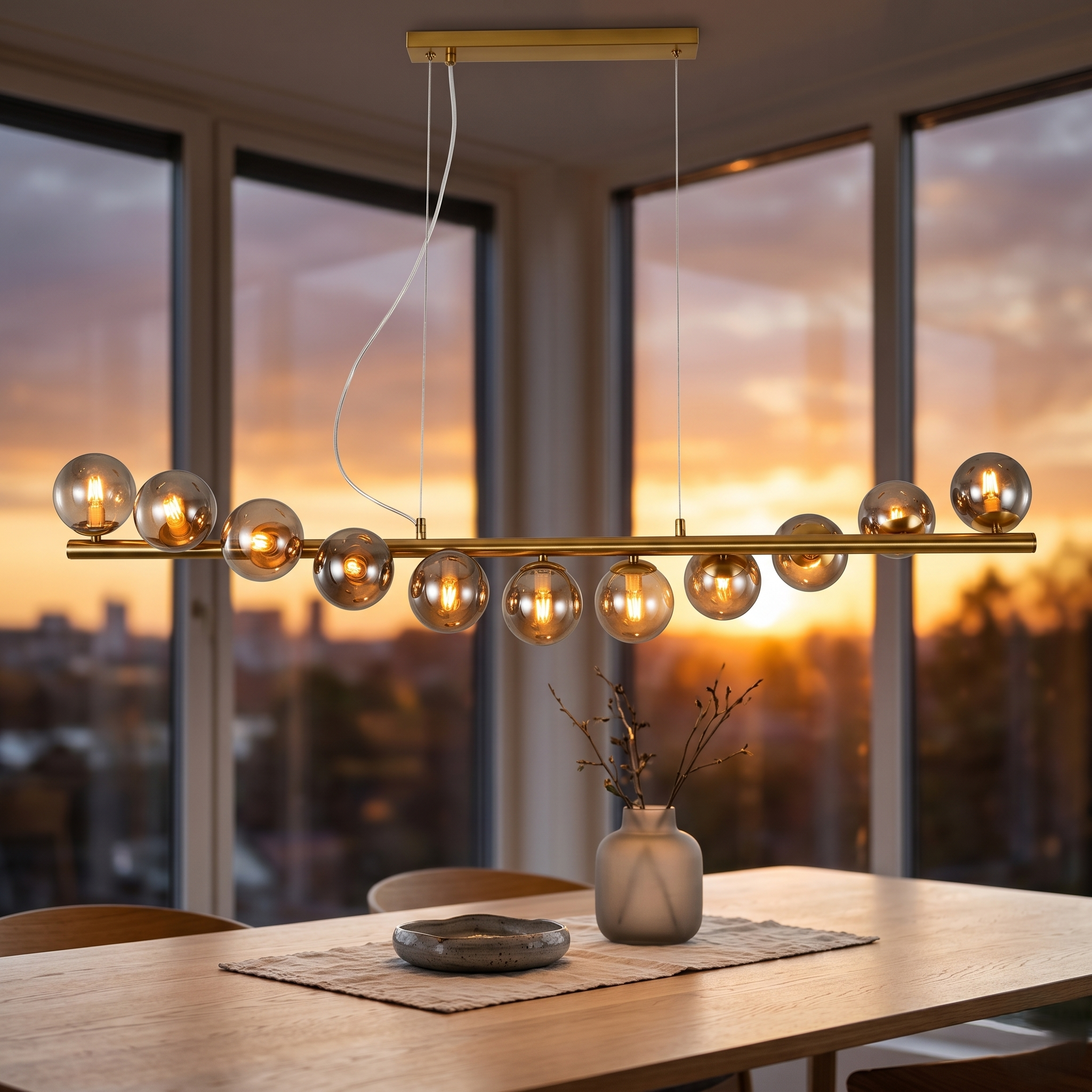 Lustra Abajur Fumuriu GOLD Liniara DX220-11