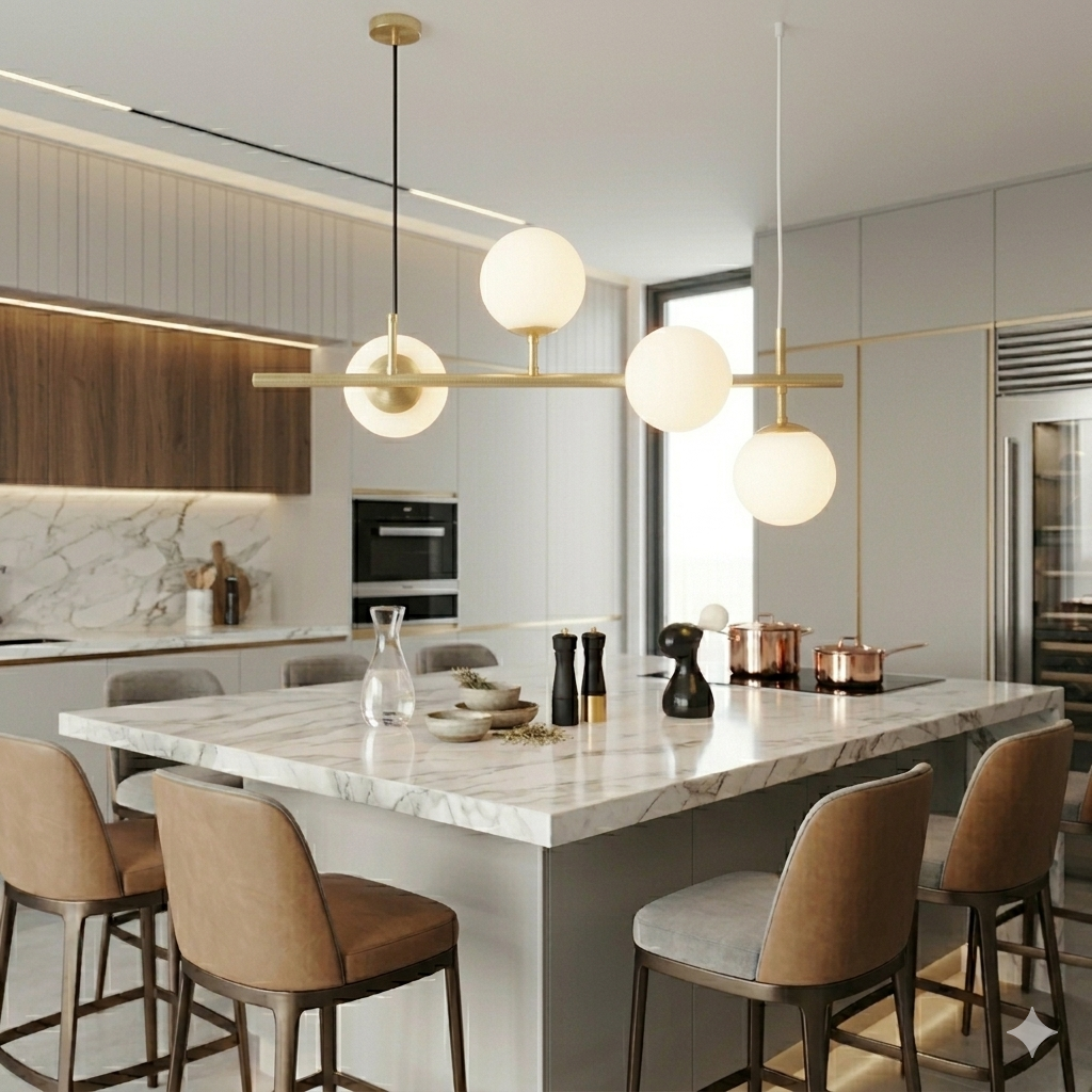 Lustra Abajur MAT GOLD Liniara 4XE27