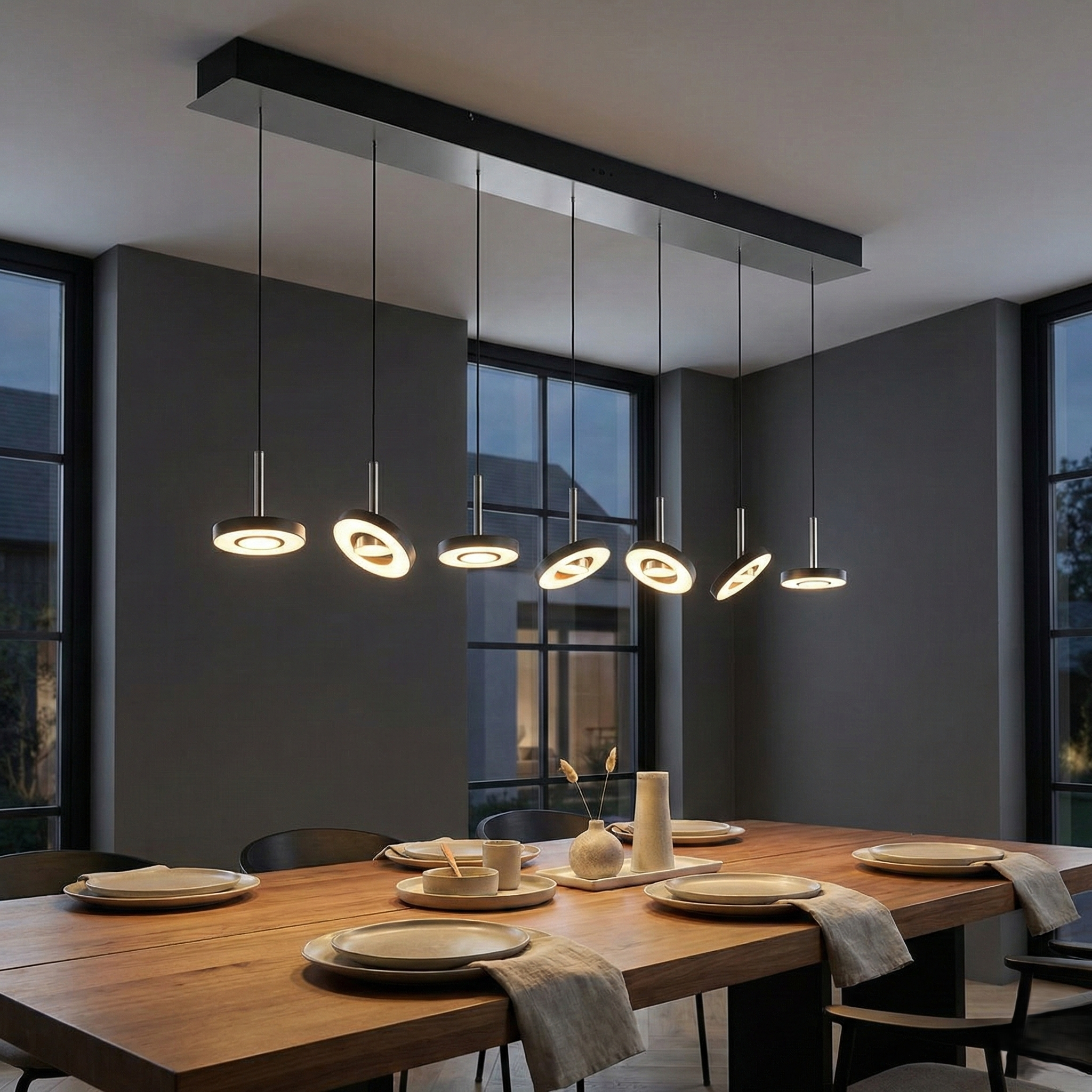 Lustra LED PREMIUM Suspendata Liniara SILVER MAXI GUANO Echivalent 700W