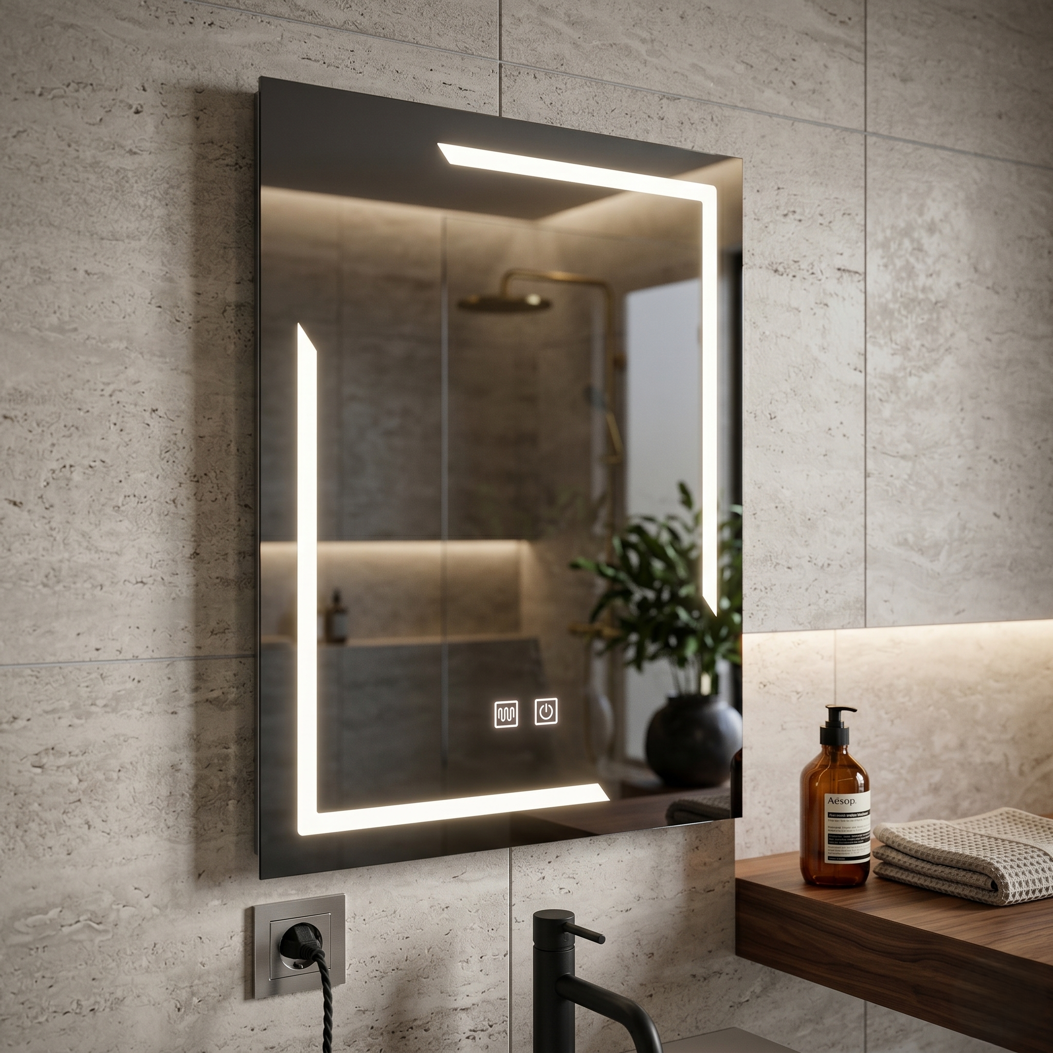 Oglinda LED 60x80cm Functie Dezaburire si Touch E38S