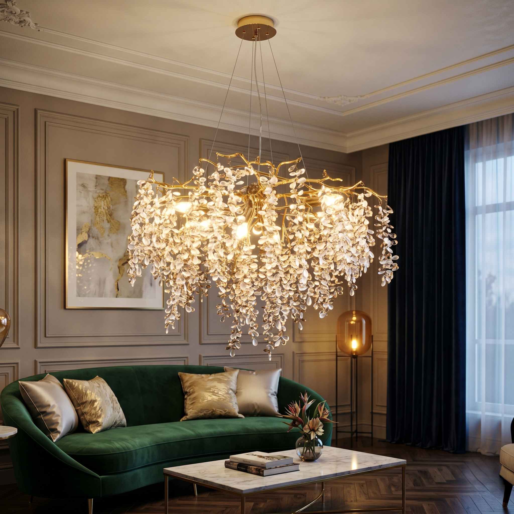 Candelabru Cristal LUXURY Golden Grapes 80CM