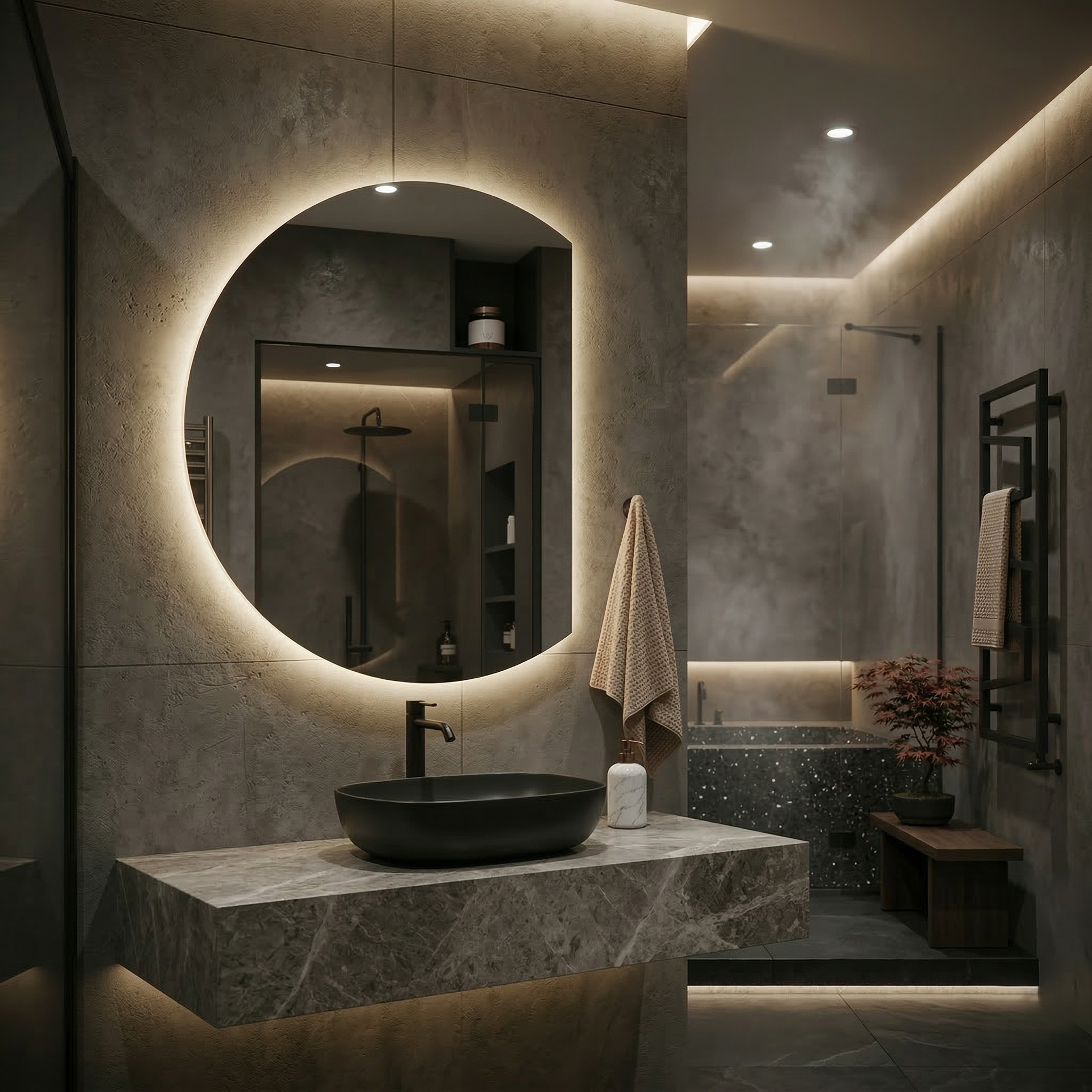 Oglinda LED FRAMELESS 60x50CM, Dezaburire, 3 Lumini si Touch