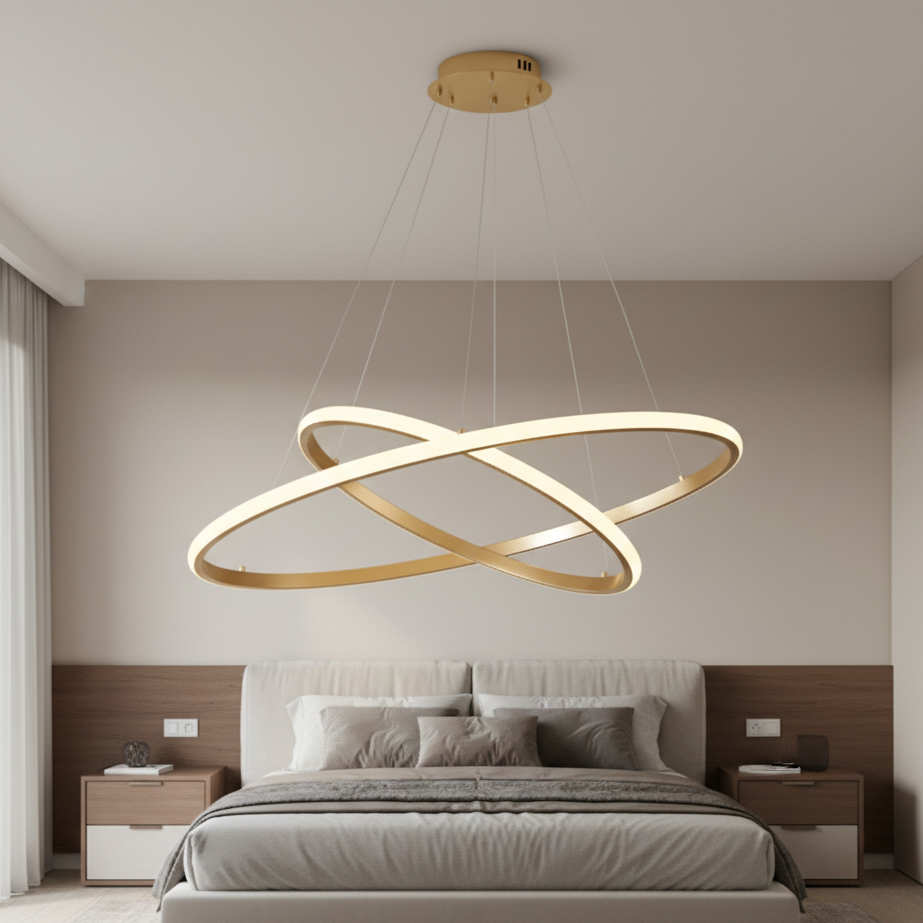 Lustra LED ASTRIA Gold 2 Segmente Echivalent 300W