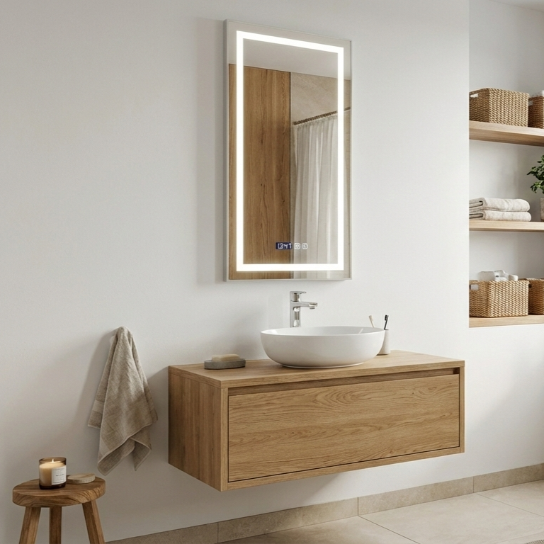 Oglinda LED CALYX 150x60cm Touch, 3 Lumini si Senzor Proximitate