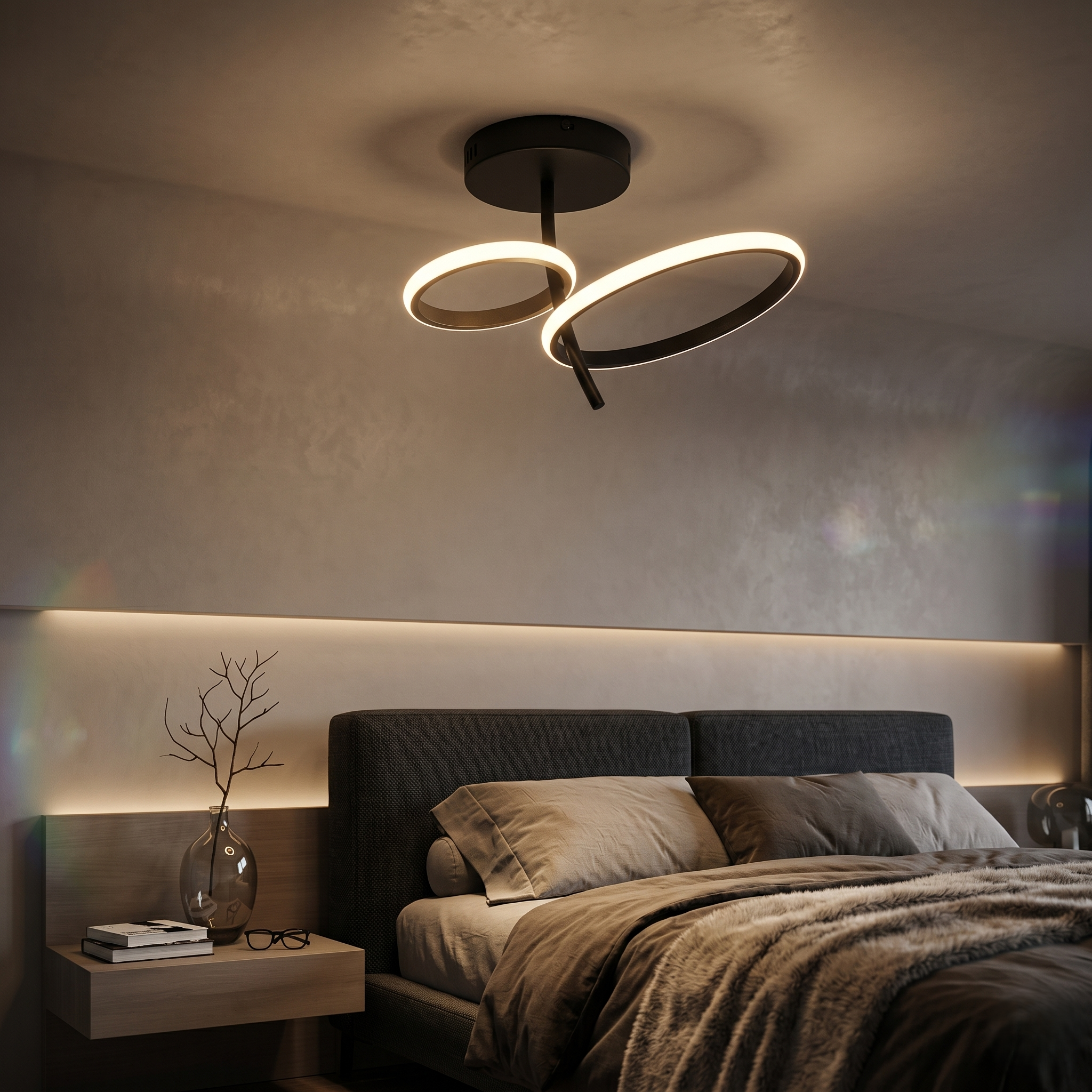 Lustra LED Black ALUX Echivalent 200W