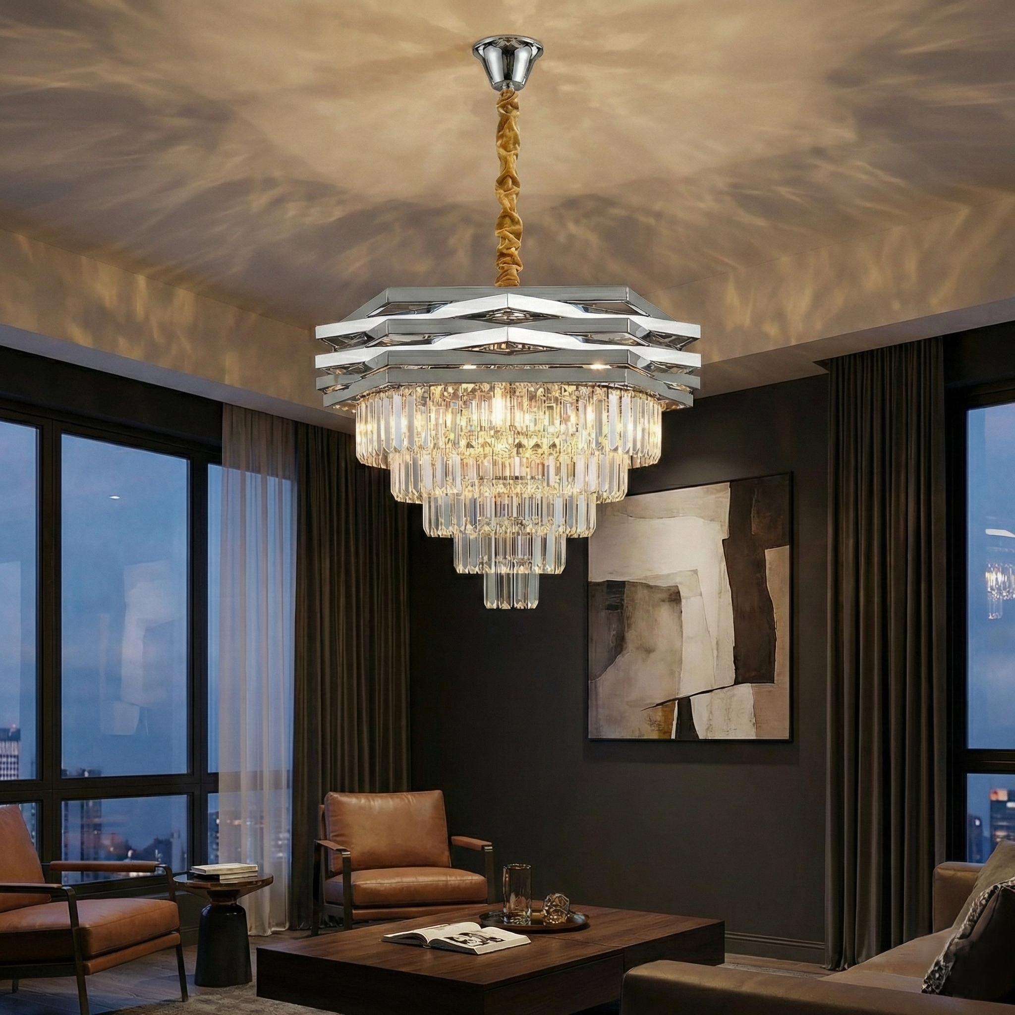 Candelabru Cristal Silver MALVINA ⌀60CM