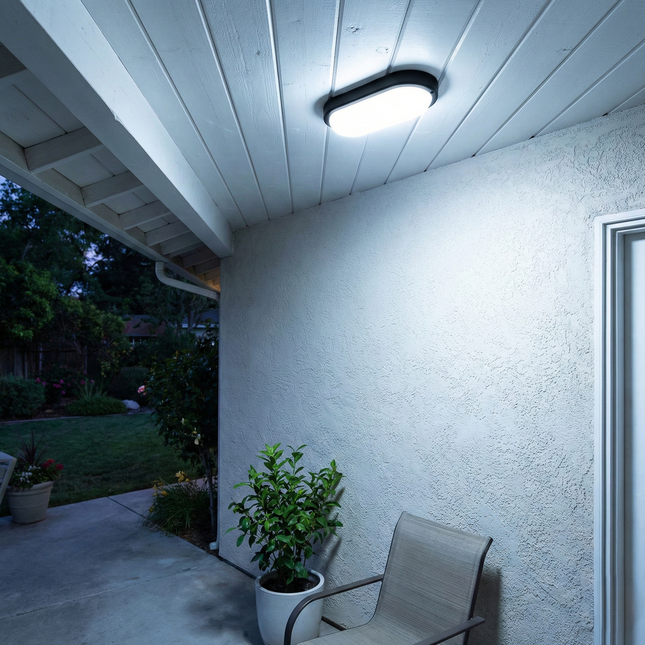 Aplica LED 12W Ovala BAT Neagra Exterior Echivalent 100W