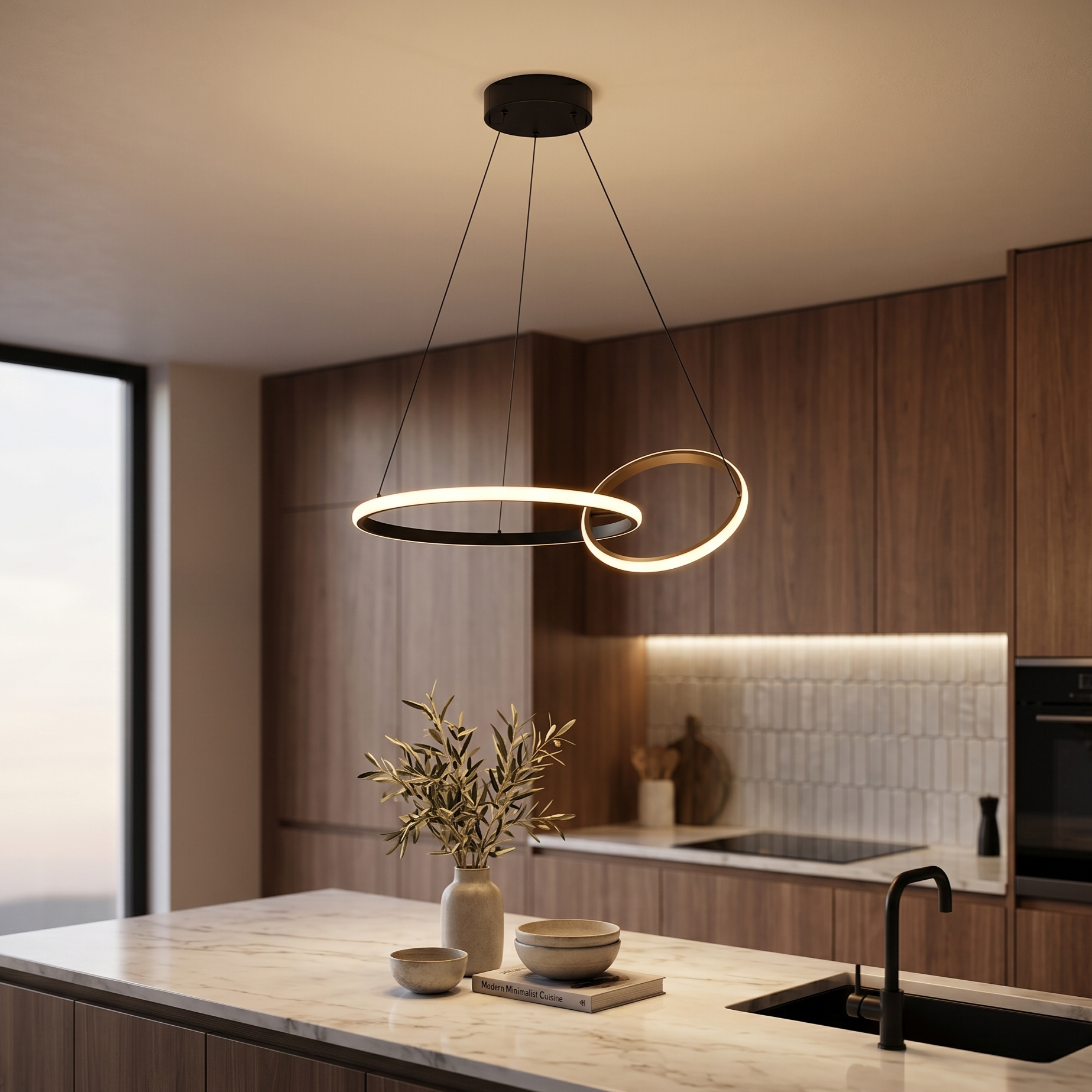 Lustra LED Suspendata Black ALUX Echivalent 300W