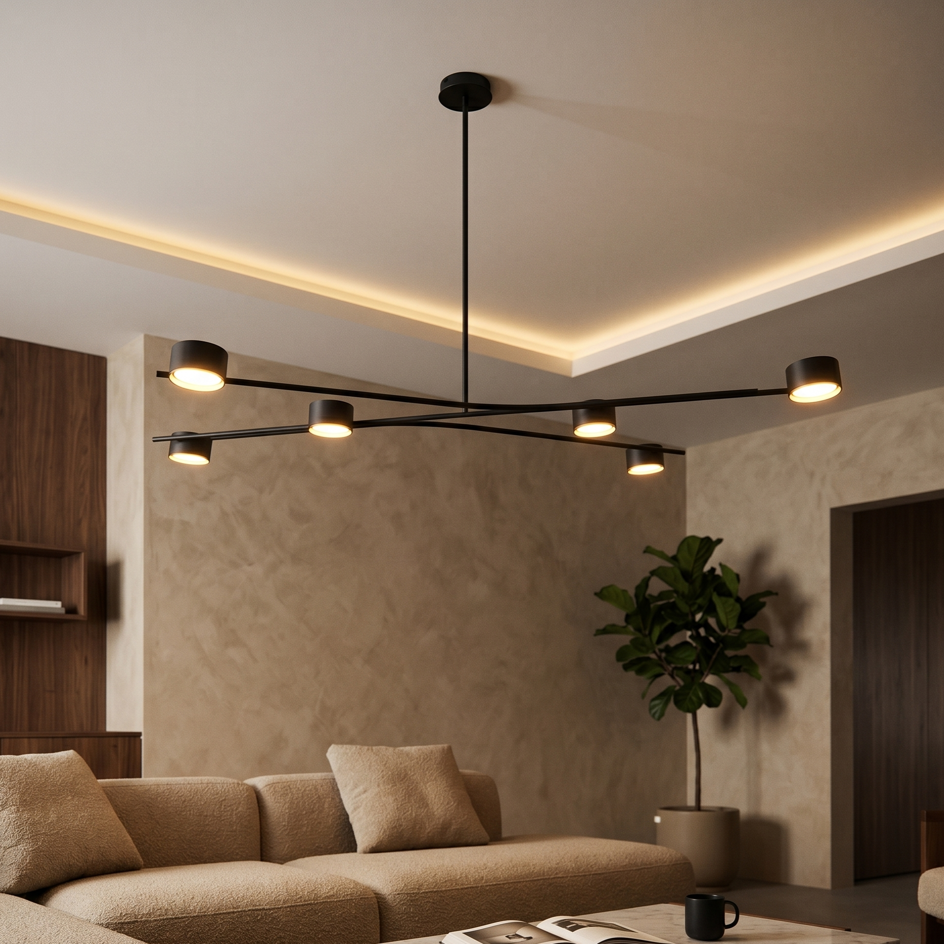 Lustra Suspendata Premium GRAND CODA Neagra 6xGX53