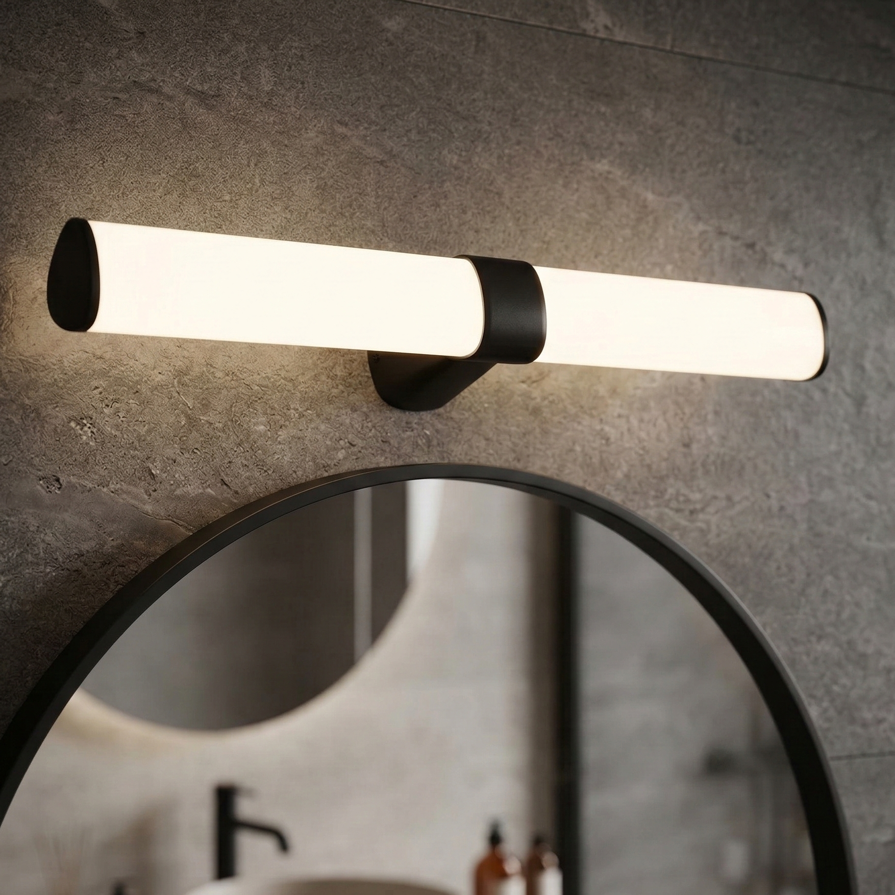 Aplica LED Baie 16W ORVIA Neagra 60cm 3 Lumini din Buton