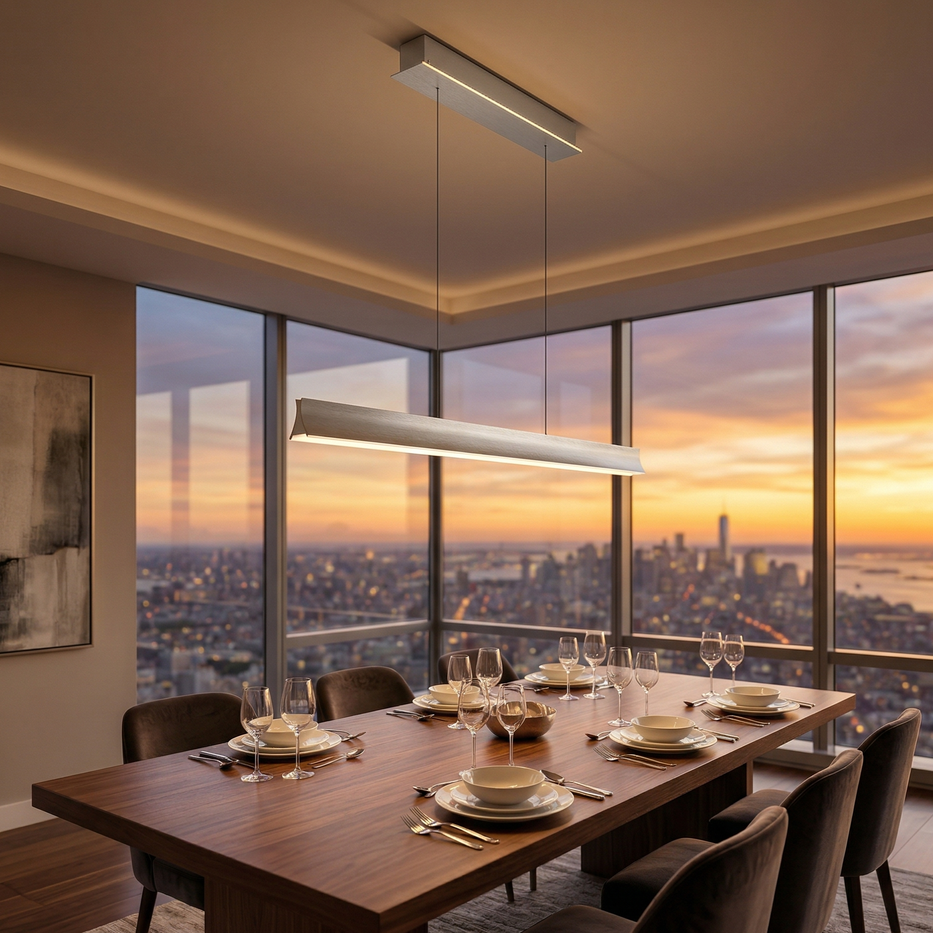 Lustra LED Suspendata PREMIUM CINQUE CIMOLTO SILVER Echivalent 400W