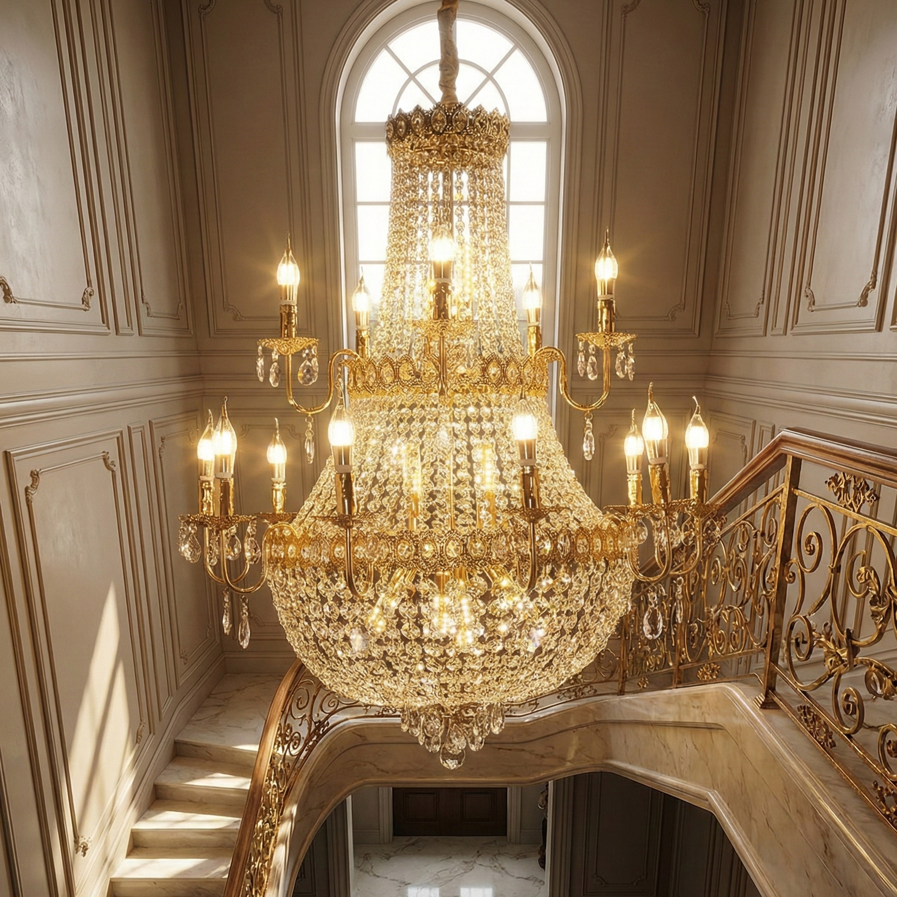 Candelabru Cristal Golden Grande Magnifica 90x110CM