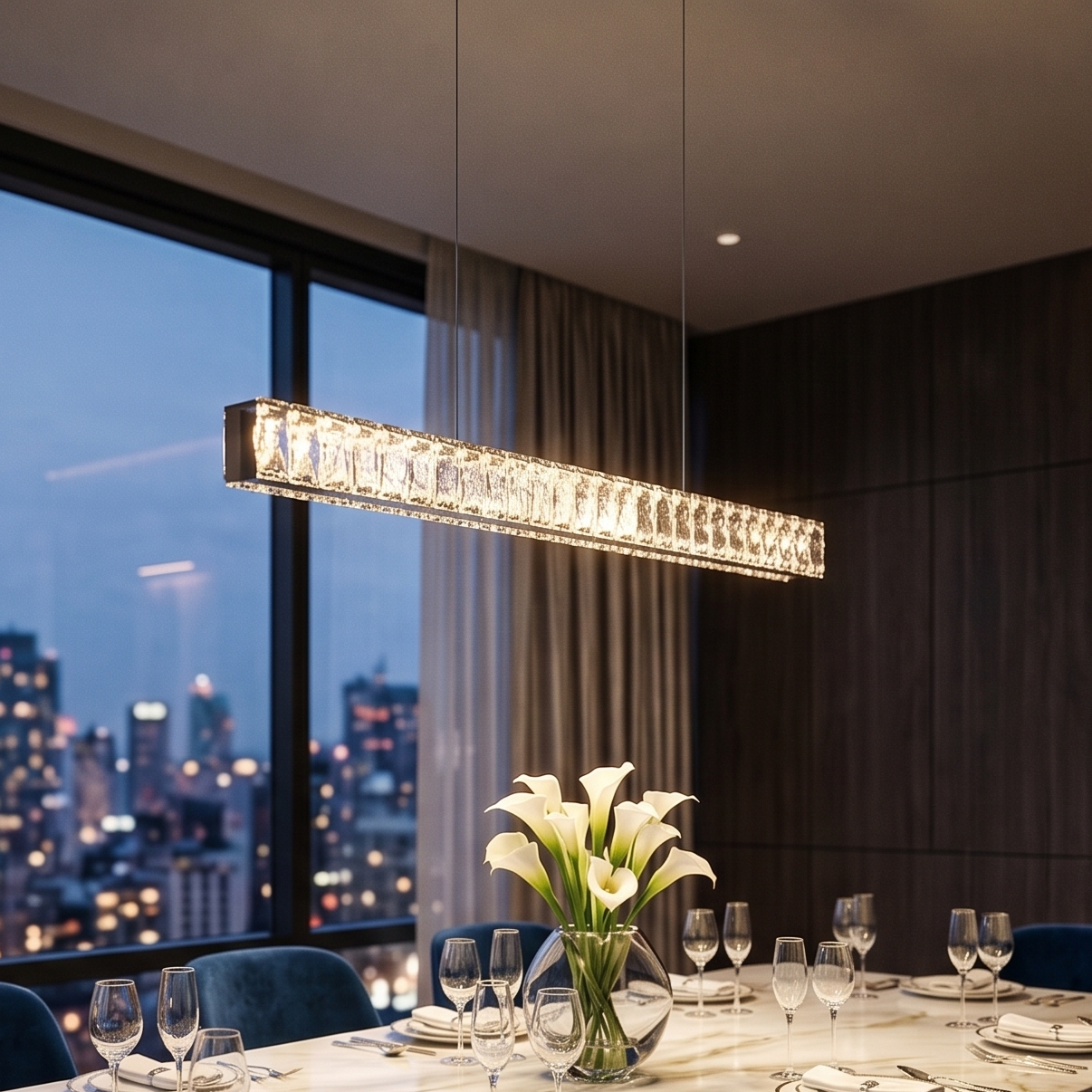 Lustra LED Cristal Suspendata Zenvia Echivalent 300W Telecomanda